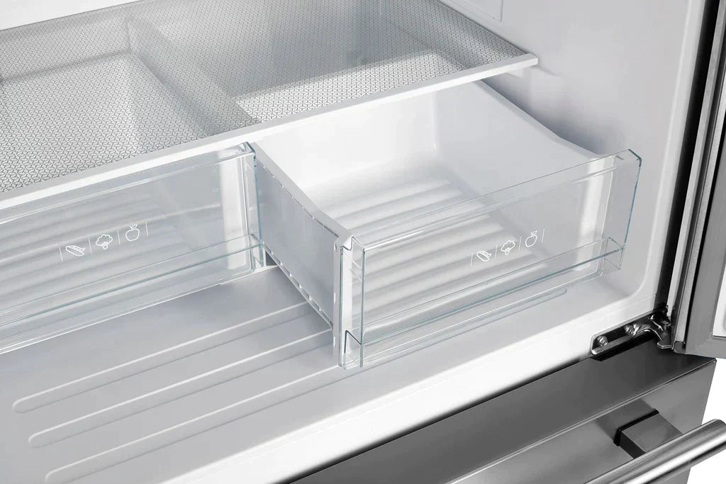 FORNO 31 Inch 17.5 cu ft Stainless Steel French Door Refrigerator with Ice Maker - Energy Efficient, Spacious Freezer & Adjustable Shelves - Perfect for Modern Kitchens & Large Families (Model: FFFFD1974 31SB)