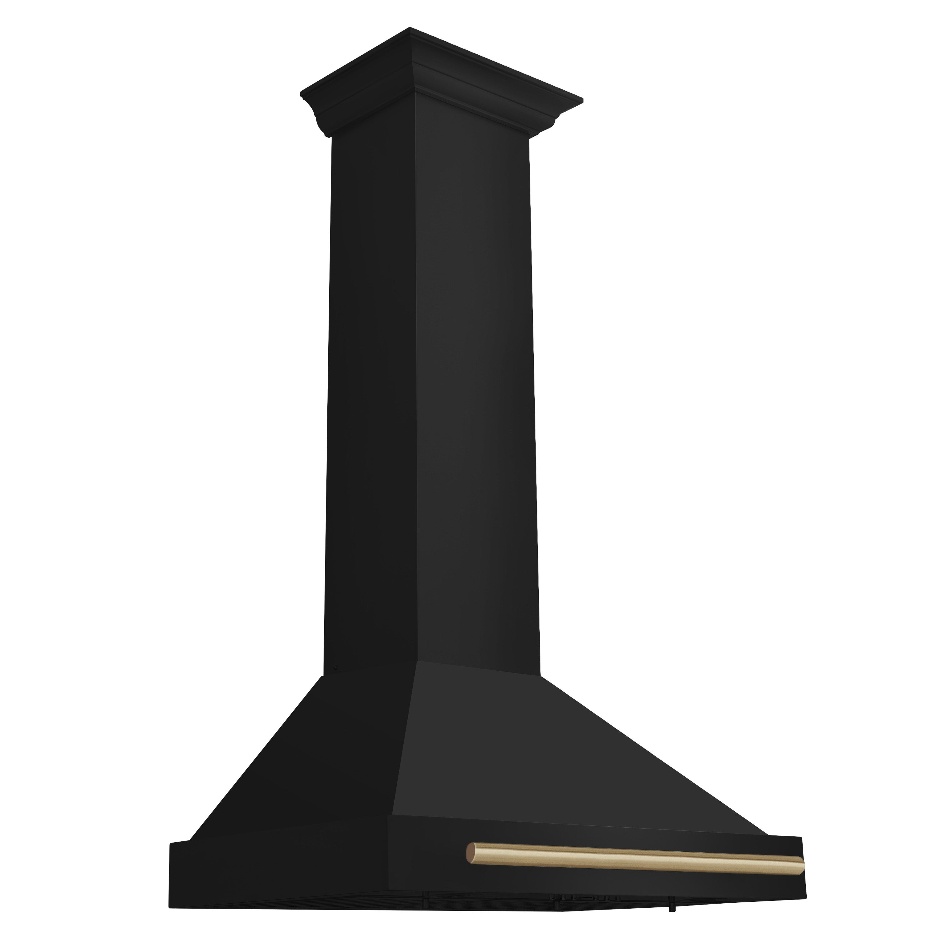 ZLINE Autograph Edition 30-Inch Black Stainless Steel Wall Mount Range Hood with Champagne Bronze Handle - Professional Kitchen Ventilation for Home Chefs (BSKB4Z 30 CB) - Perfect for Modern Kitchens, Open Concept Homes & Gourmet Cooking
