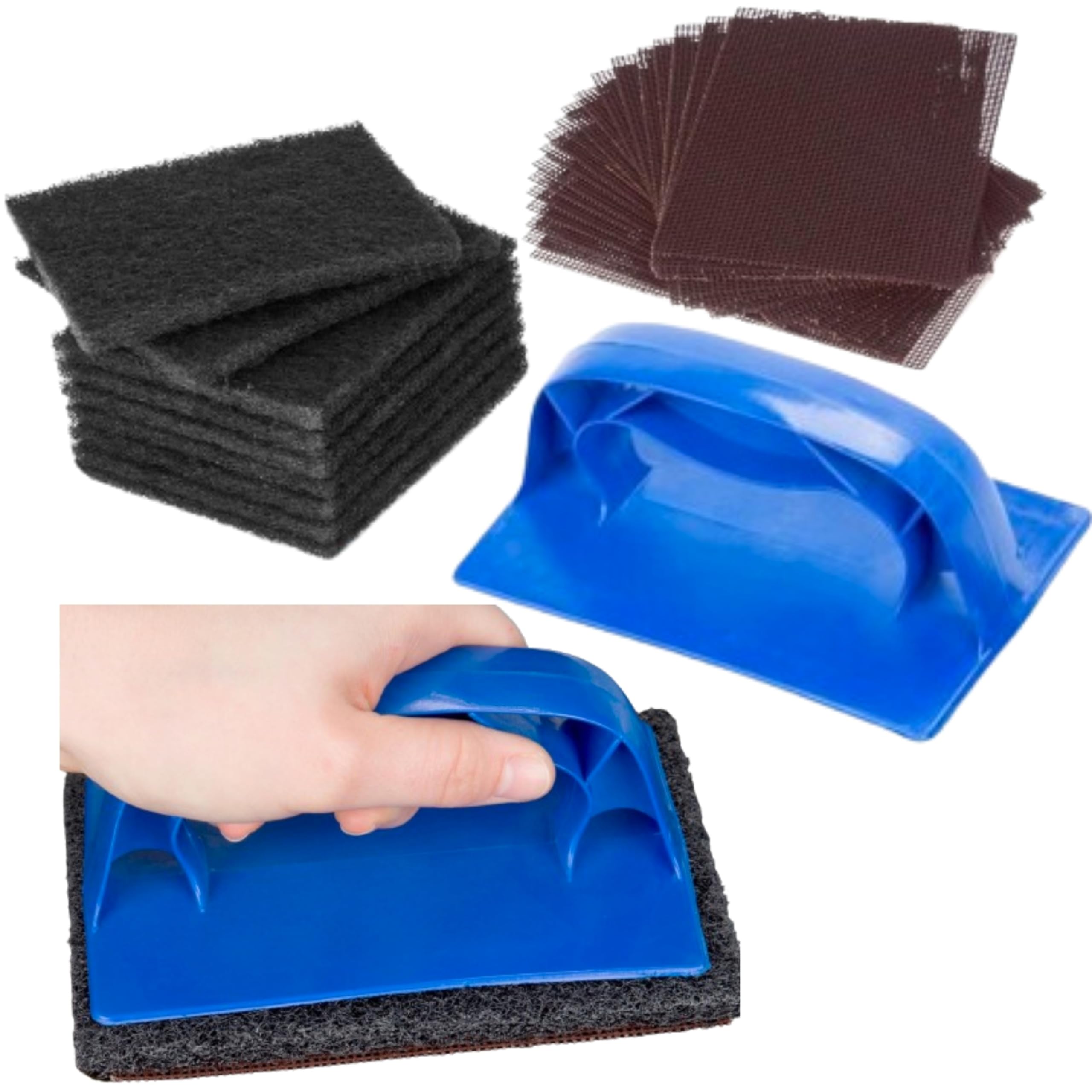 31-Piece Grill & Griddle Cleaning Kit with Screen/Pad Holder - 10 Polish Pads & 20 Cleaning Screens - Heat-Resistant for Safe BBQ, Flat Top, Blackstone Griddle & Outdoor Cooking Maintenance