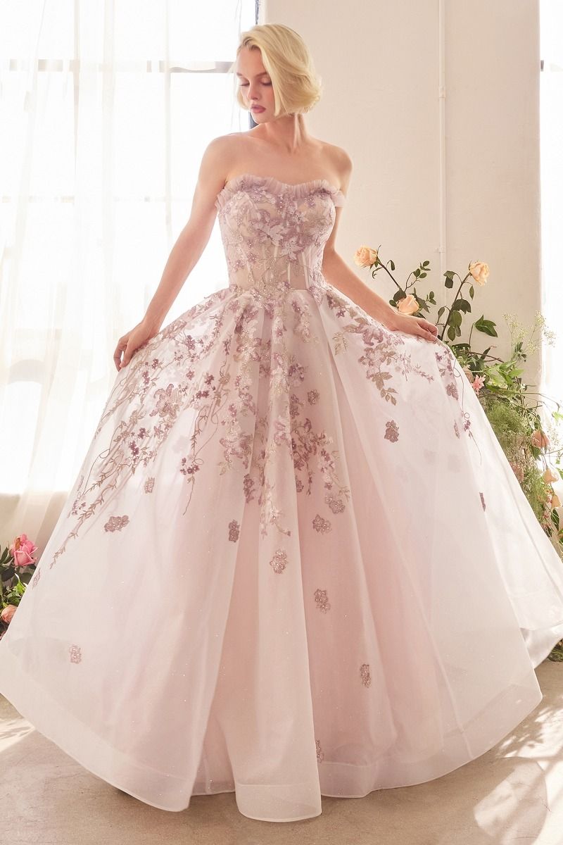 Andrea & Leo A1455 Romantic Embroidered A-Line Corset Gown for Prom, Wedding & Special Occasions