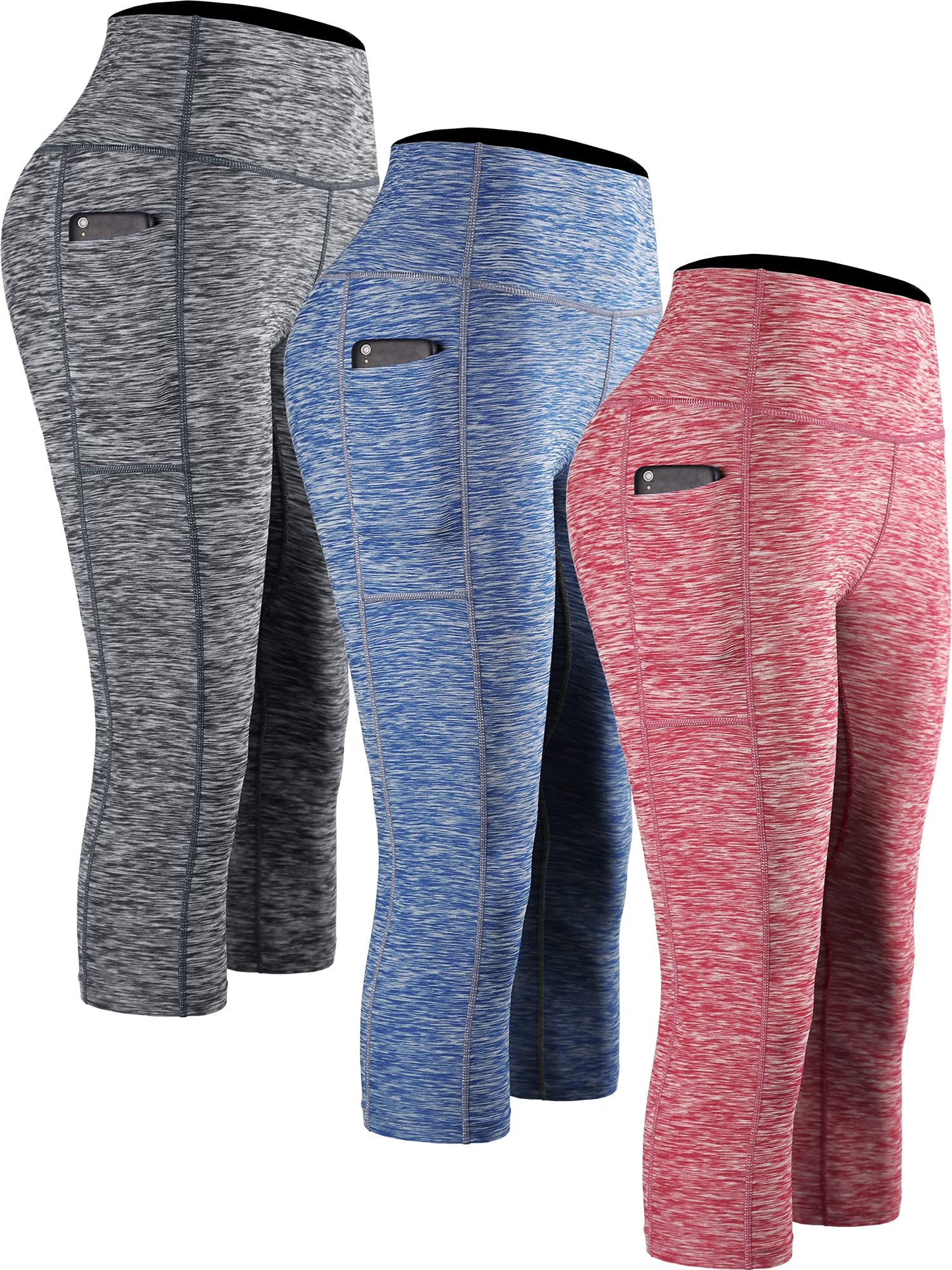 CADMUS Women's High Waisted Yoga Pants with Pockets - Workout Leggings for Running, Gym & Lounge - Stretchy Capri Activewear for Women
