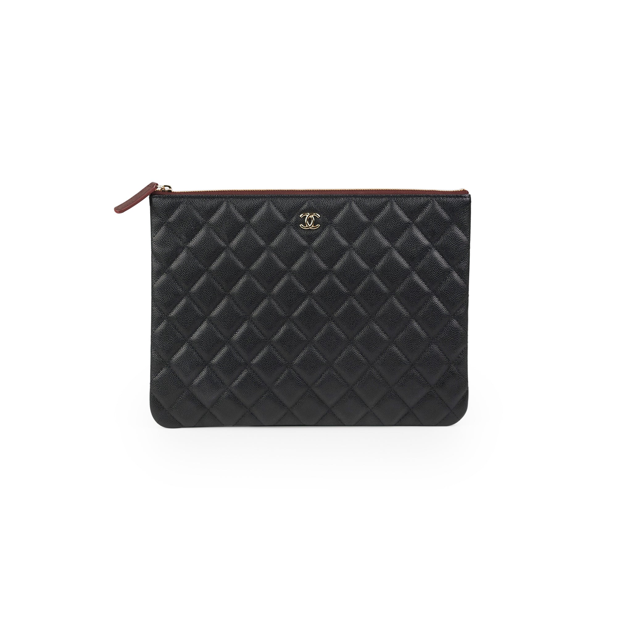 Chanel Large Black Caviar Leather O Case Bag - Luxury Designer Handbag for Women | Perfect for Work, Travel & Evening Events