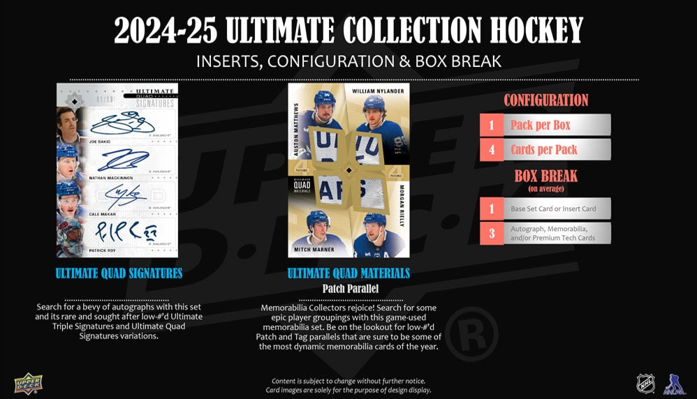 2024-2025 Upper Deck Ultimate Collection Hockey Hobby 8-Box Case - Premium NHL Trading Cards for Collectors & Investors - Perfect for Sports Memorabilia Collections & Fantasy Hockey Fans
