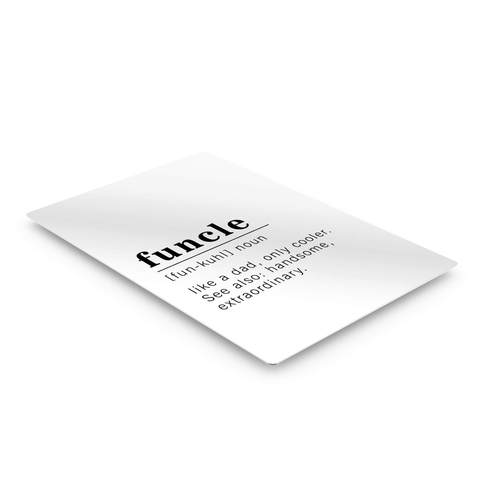 Funcle Definition Metal Print - Funny Noun Dictionary Wall Art for Office, Living Room, Bedroom & Bathroom - Inspirational Quote Sign - Ready to Hang Home Decor (40x30, Made in USA) - Perfect Gift for Uncles & Family Gatherings