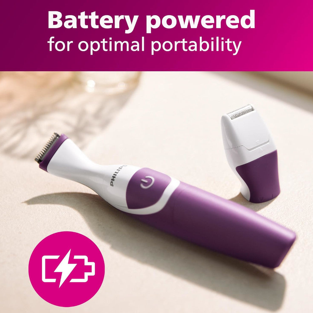 PHILIPS BRT383/50 Essential Bikini Trimmer for Women - Waterproof & Painless Hair Removal - Perfect for Travel & Sensitive Skin Care