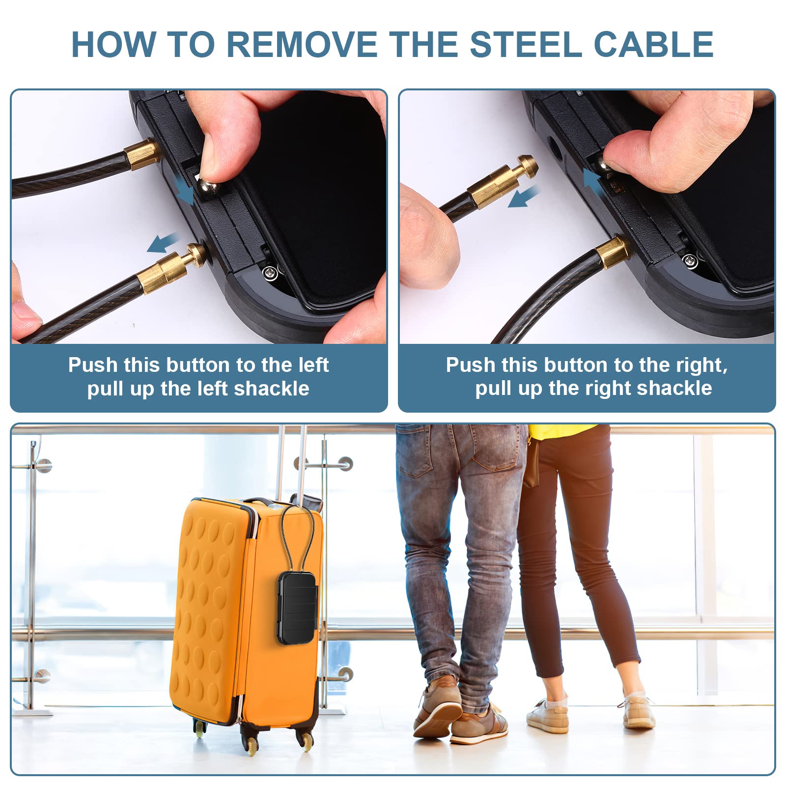 Portable Travel Safe Box with Combination Lock - Waterproof Anti-Theft Security Case for Beach, Office, Hotel & Car - Includes Removable Wire Rope for Secure Storage of Valuables, Cash & Jewelry While Traveling or at Home