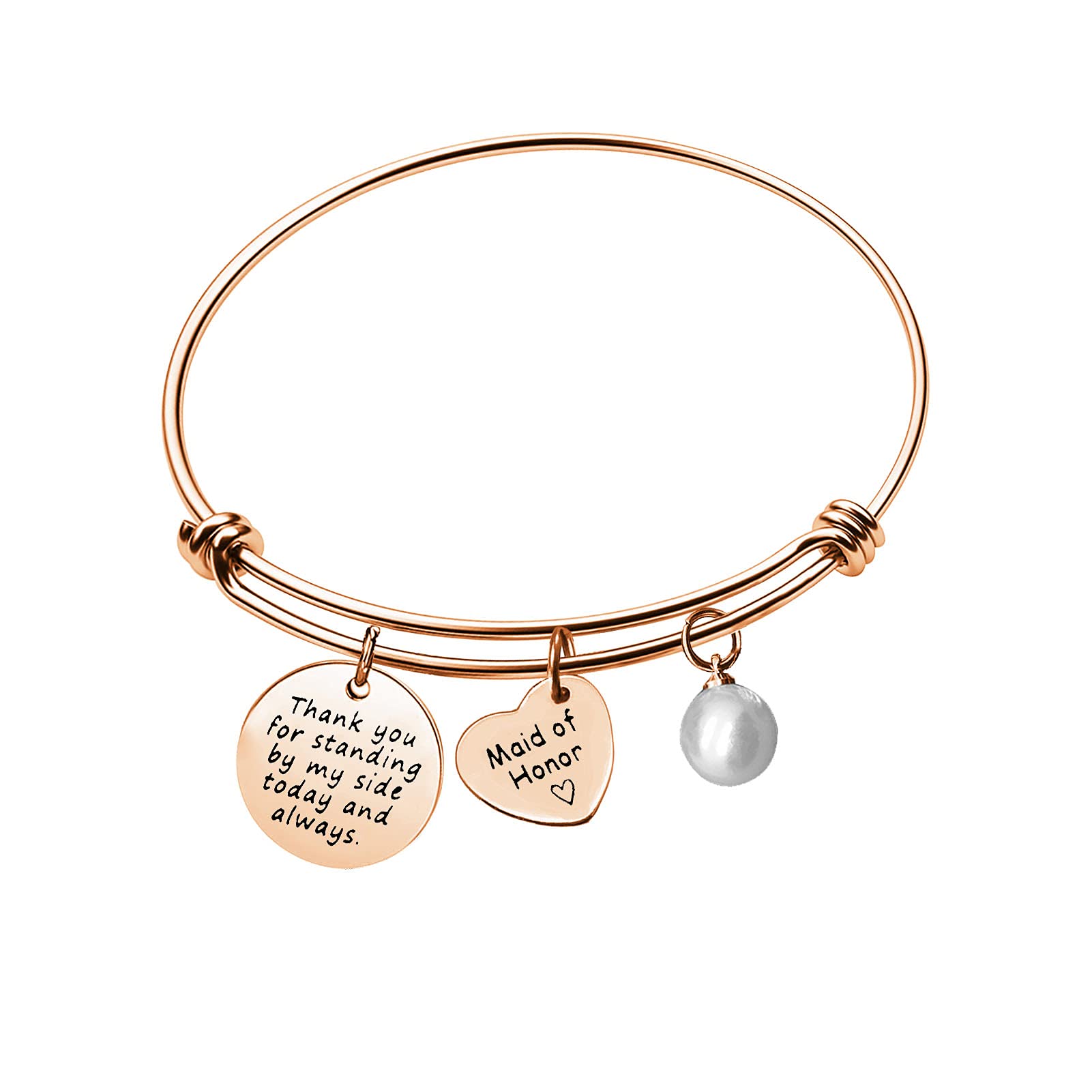 Adjustable Bridesmaid Bracelet - Elegant Wedding Jewelry Gift for Best Friend, Sister & Matron of Honor - Thank You & Appreciation Gift for Bridal Party - Perfect for Weddings, Bachelorette Parties & Special Occasions