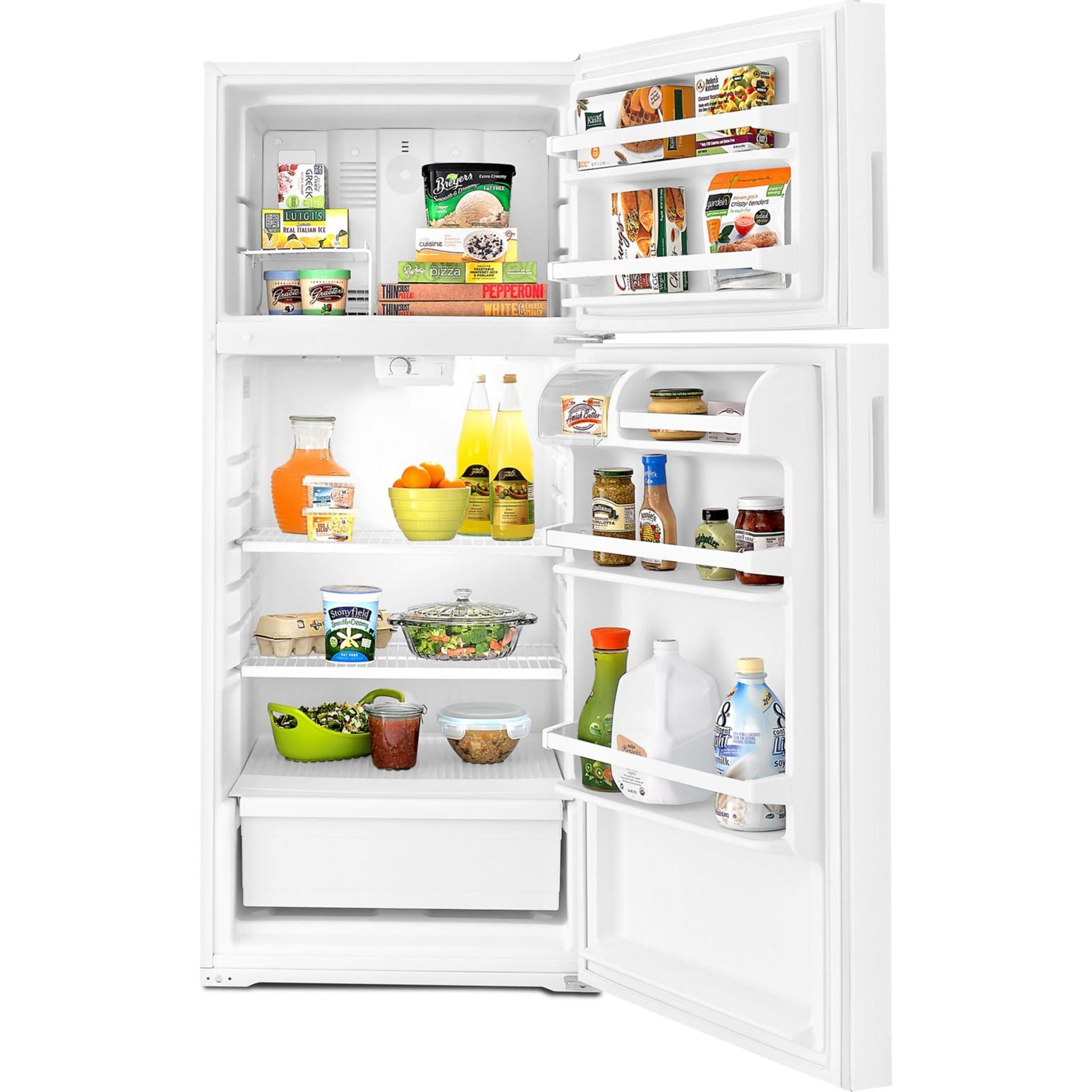 Amana Top Mount Refrigerator ART104TFDW - 18.2 Cu. Ft. White Energy Star Fridge for Kitchen, Apartment & Small Spaces