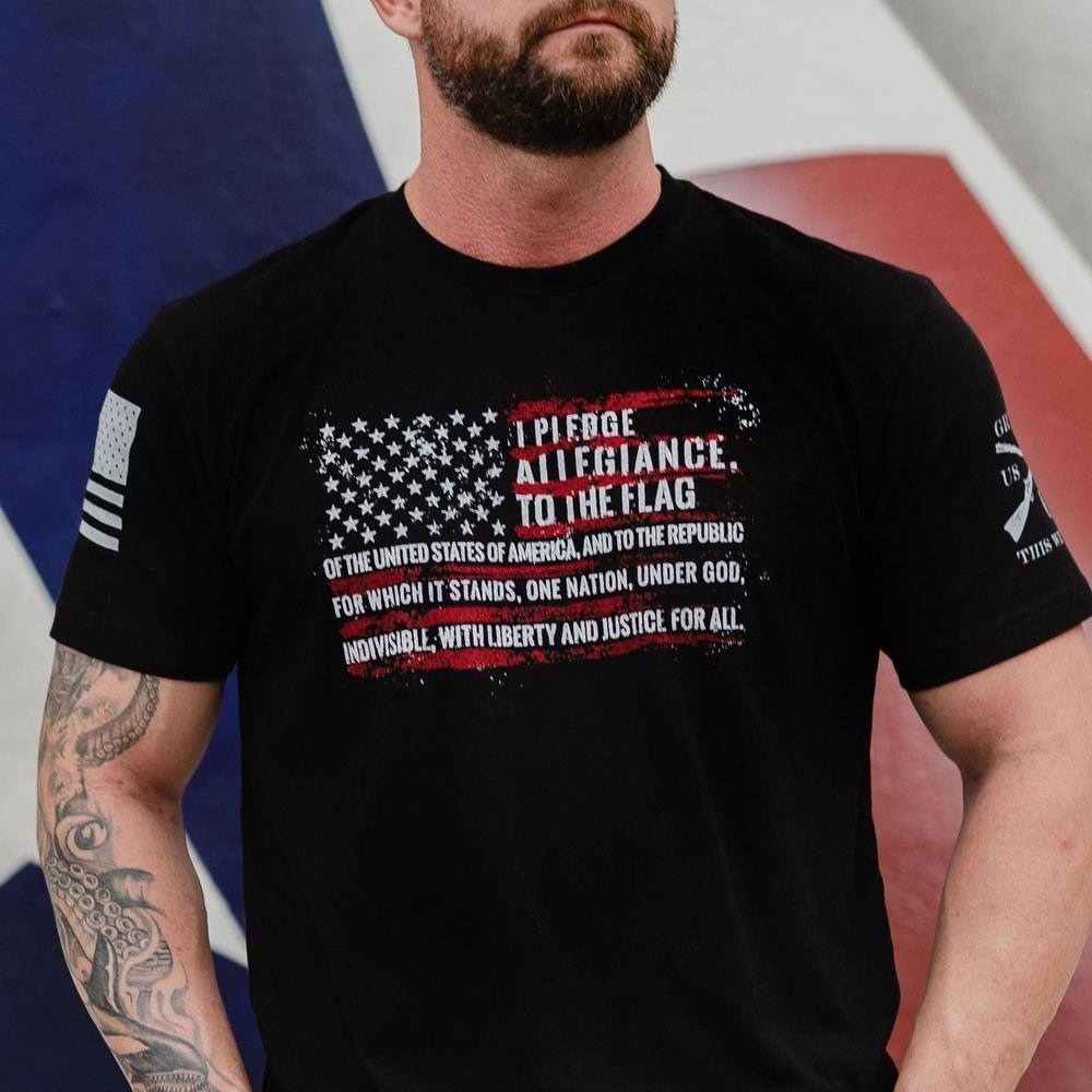 Pledge T-Shirt for Men & Women - Soft Cotton Black Tee - Perfect for Casual Wear, Gym, and Everyday Outfits