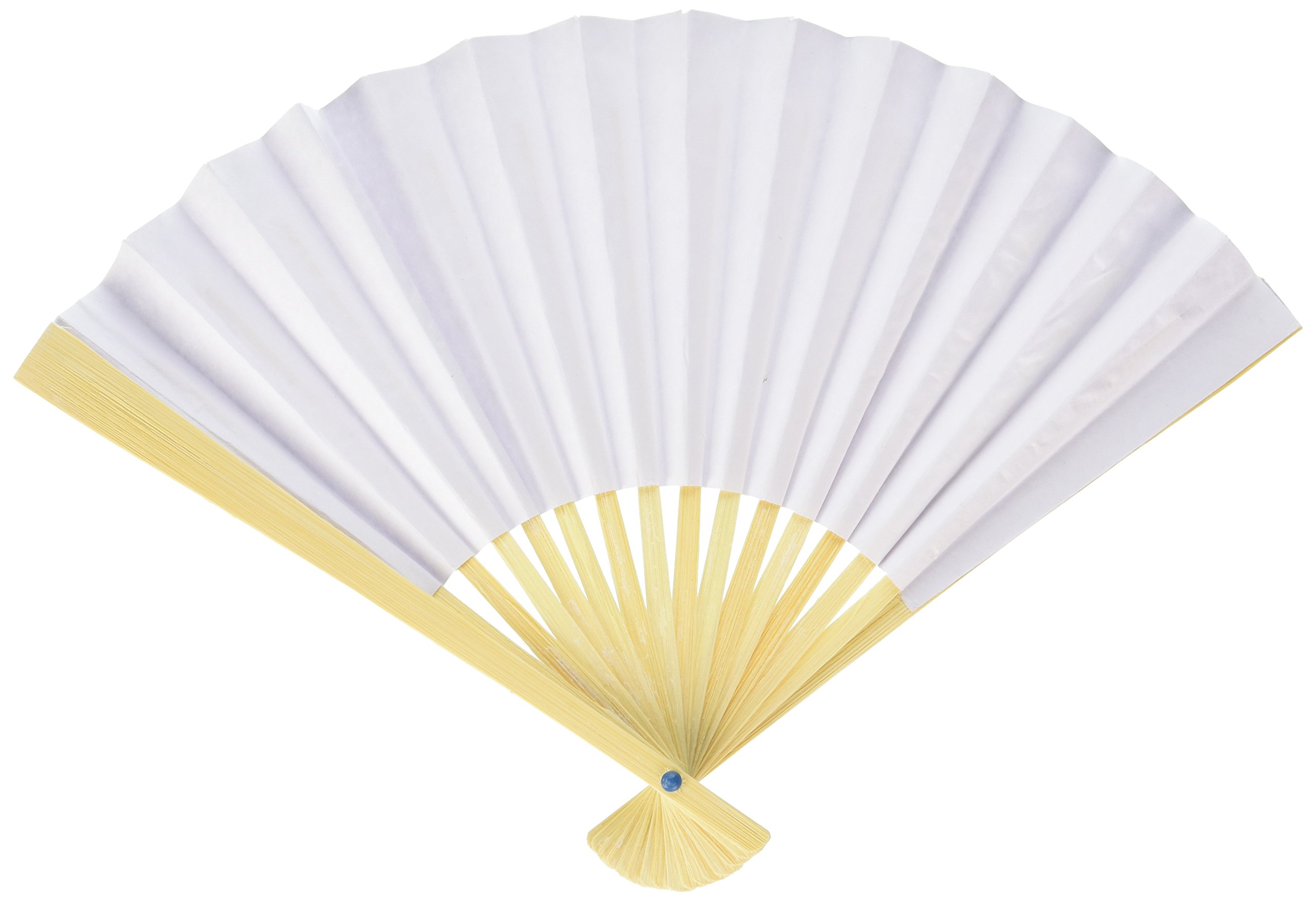 Elegant White Folding Fans - Fashioncraft 6204 | Handheld Paper Fan for Weddings, Parties & Home Decor | Classic Asian Style Cooling Accessory
