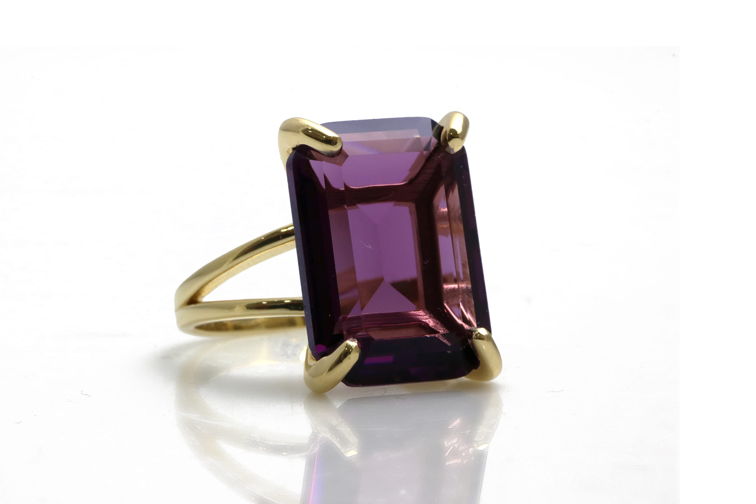 Rectangle Amethyst Sterling Silver Ring | February Birthstone Jewelry, Healing Crystal Ring, Stability & Fashion Statement Piece | Elegant Gift for Women, Wife, Girlfriend | Perfect for Stacking, Everyday Wear & Special Occasions | Includes Luxury Gift Box
