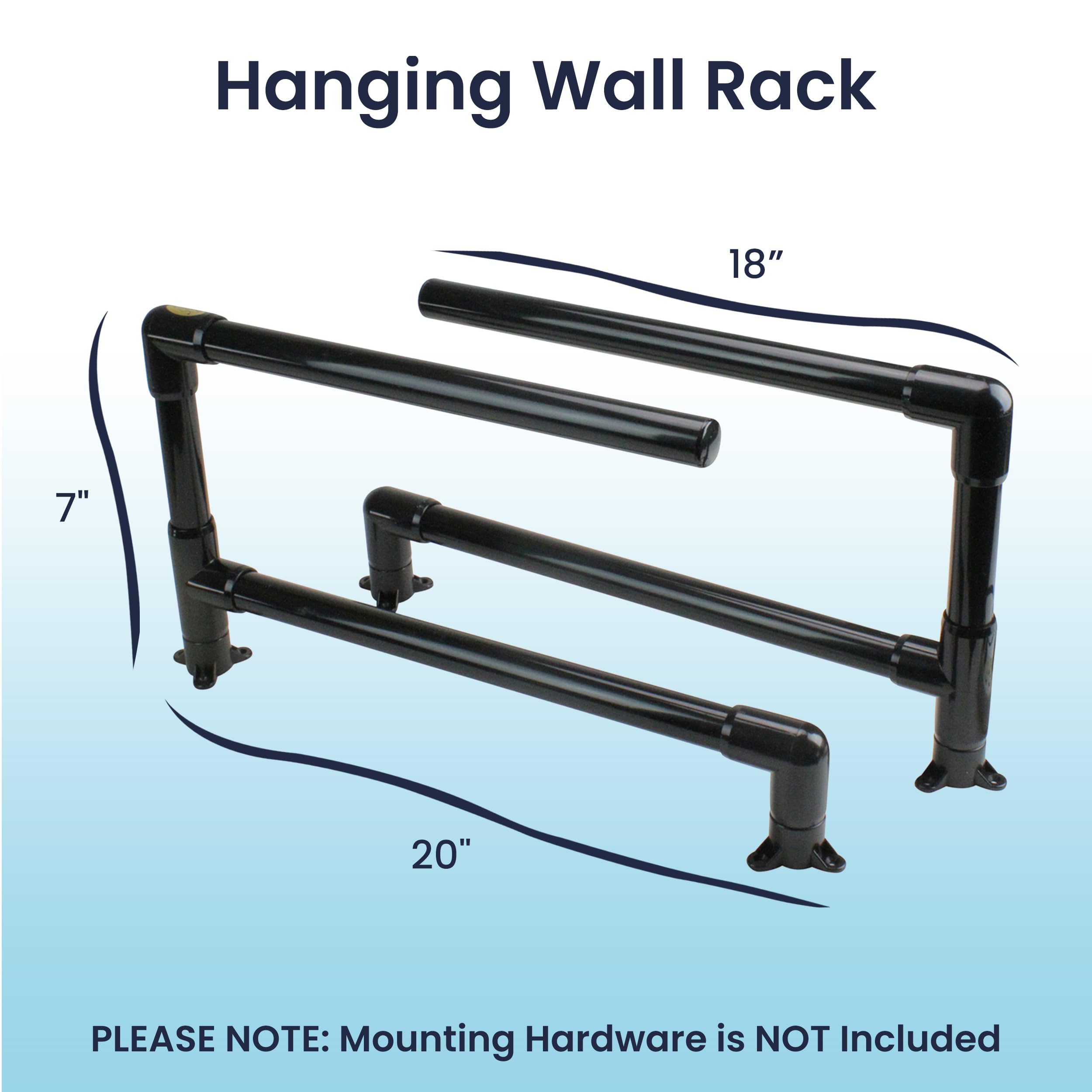 Sturdy PVC Wall Rack for Hanging Pool Float Storage - Heavy Duty Furniture Grade Organizer for Swim Toys & Inflatables - Perfect for Poolside, Backyard, and Garage Organization (Black)