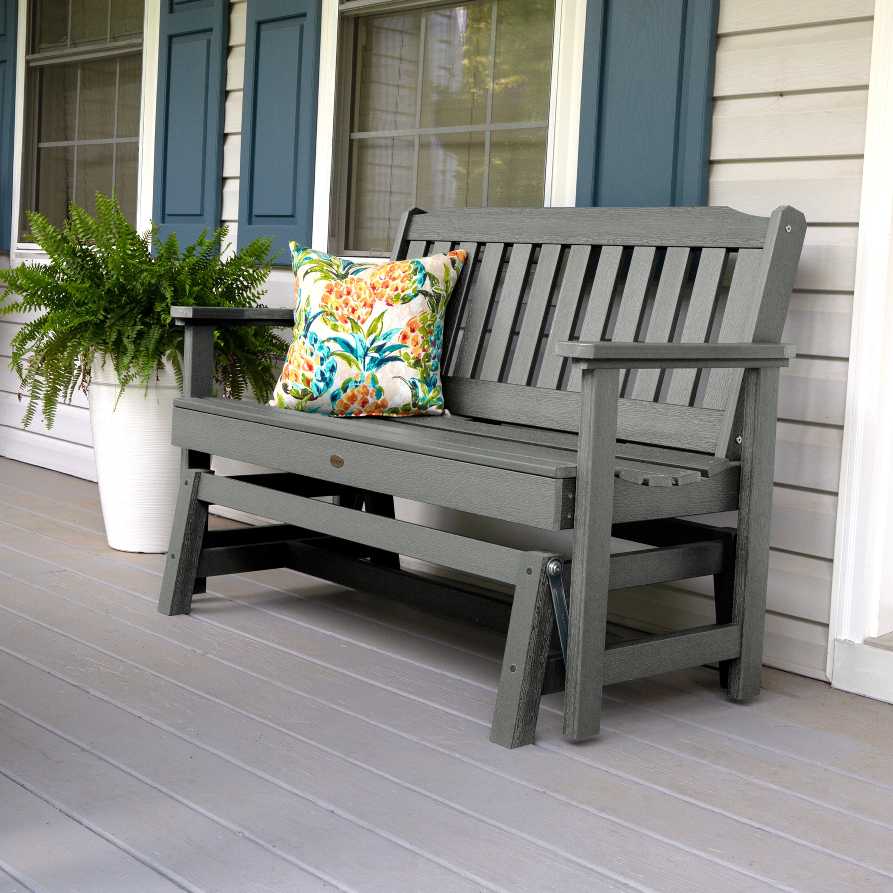 Lehigh 4ft Garden Gliding Bench - Outdoor Patio Swing Bench for Backyard, Porch, and Garden Relaxation | Weather-Resistant & Comfortable Seating