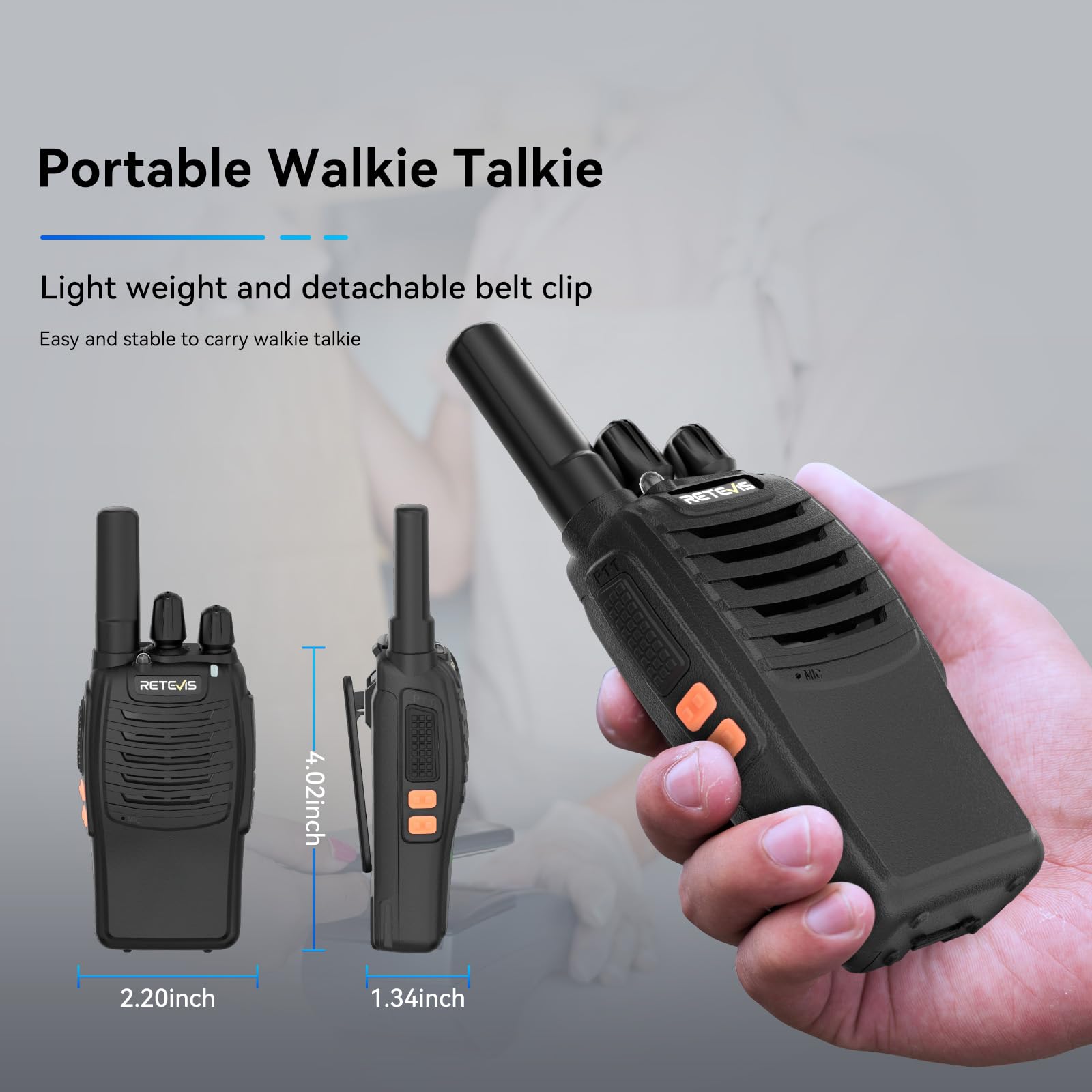 Retevis H777 Long Range Walkie Talkies - 16 Channel FRS Two Way Radios with Rechargeable Battery, Integrated Charging Base & Flashlight (6 Pack) - Ideal for Outdoor Adventures, Construction Sites, and Emergency Communication
