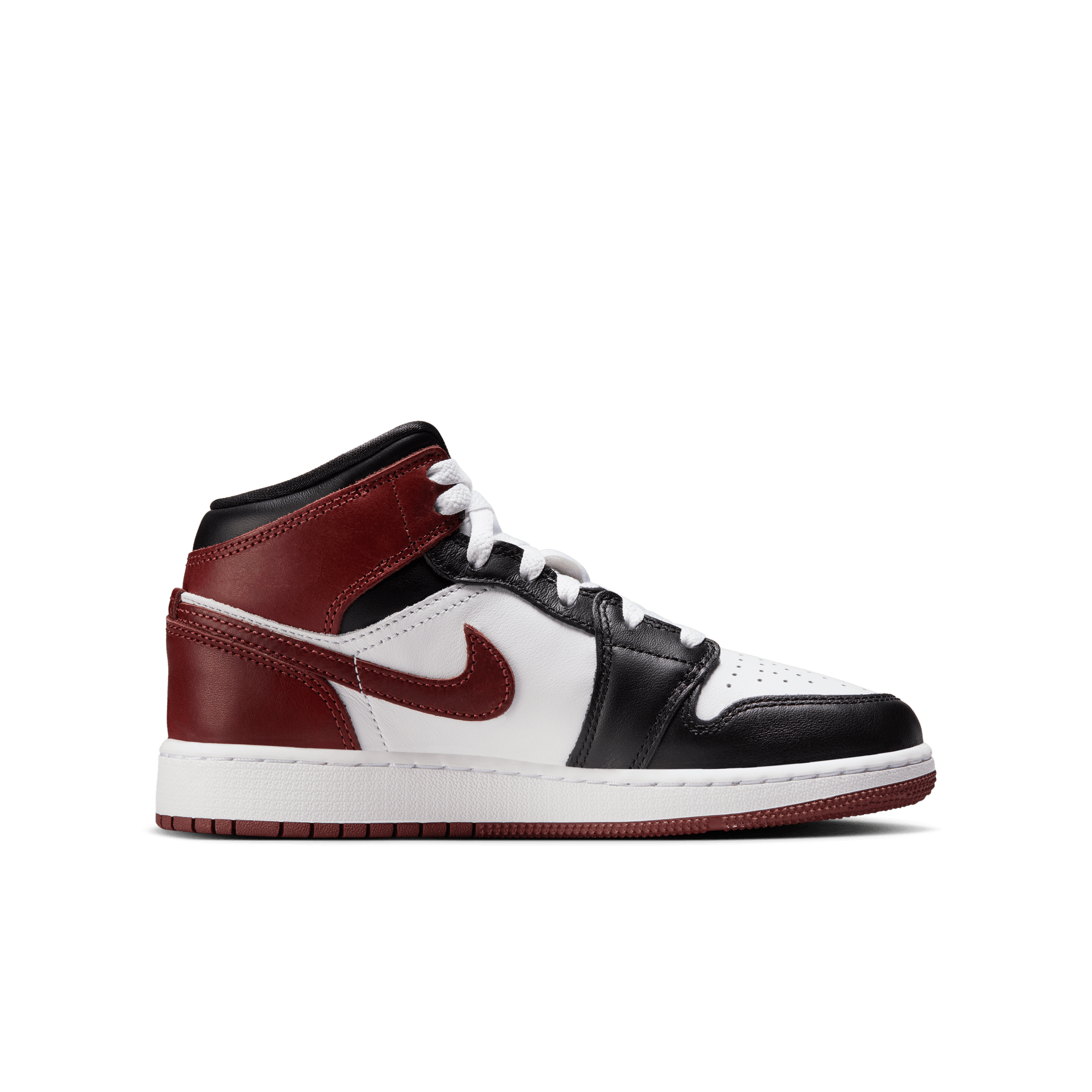 AIR JORDAN 1 MID SE (GS) Basketball Shoes - White/Dark Pony/Black Colorway - Perfect for School, Sports & Street Fashion
