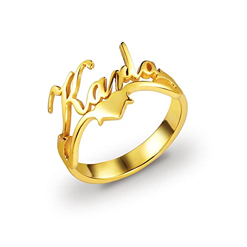 Yellow Gold Name Ring
