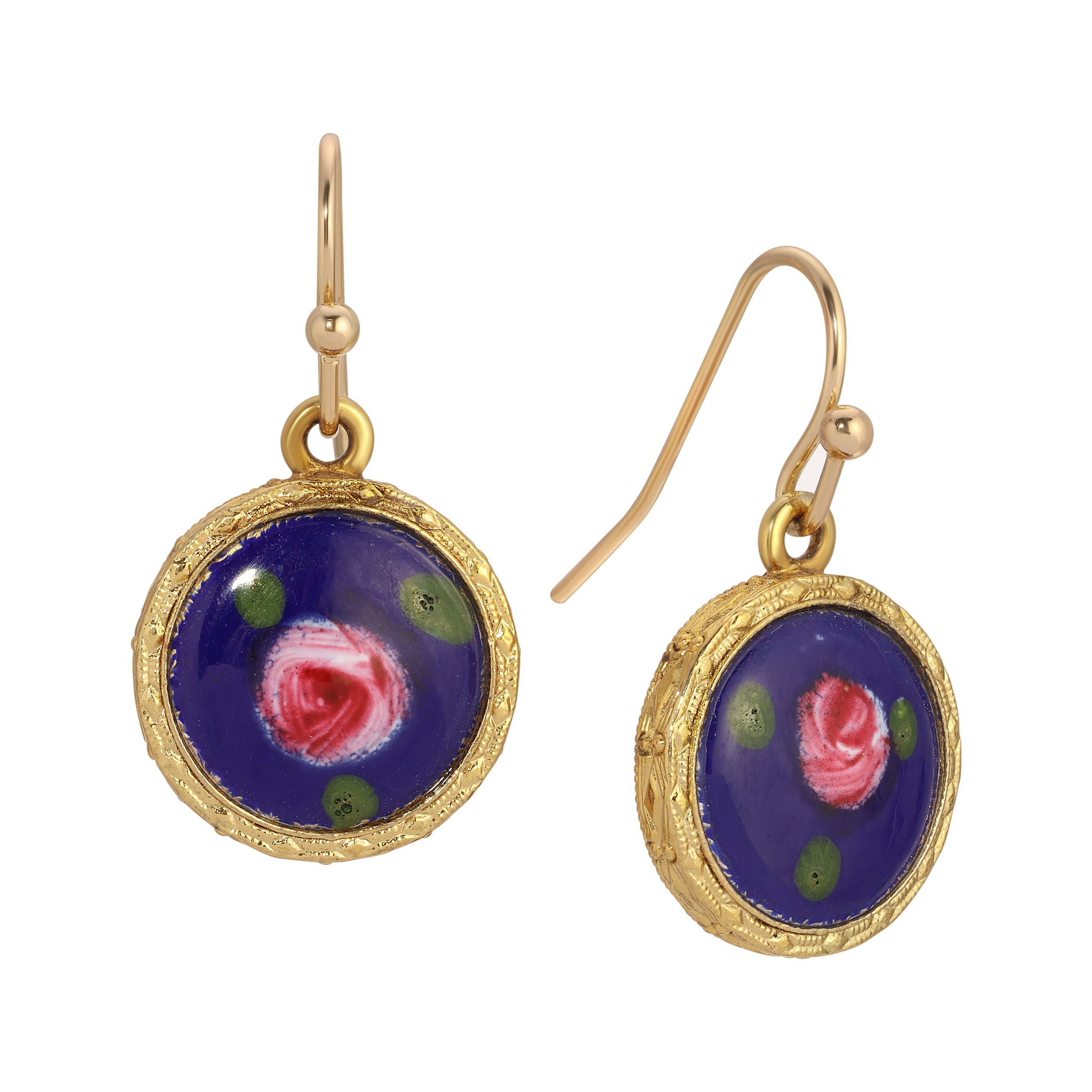 1928 Jewelry Artisan Pink Rosebud Drop Earrings - Vintage Floral Dangle Earrings for Women - Perfect for Weddings, Parties & Special Occasions