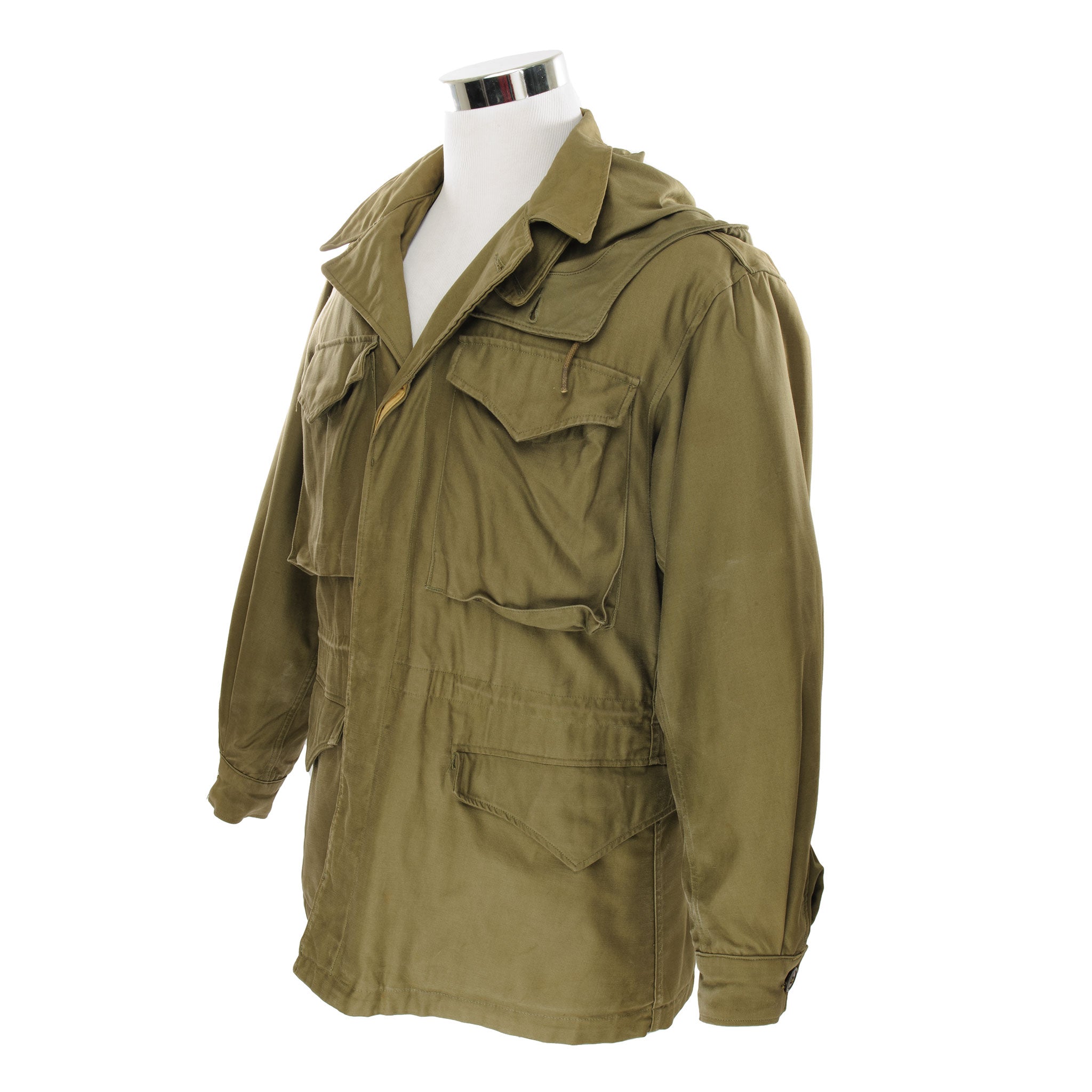 Vintage US Army M-1943 M43 Field Jacket - WW2 Military Surplus Coat Size 38R with Detachable Hood - Perfect for Reenactment, Outdoor Adventure & Vintage Fashion