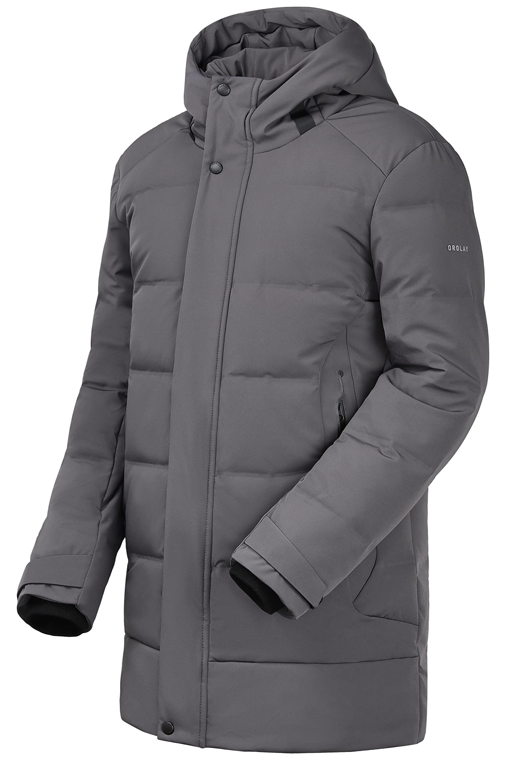 Orolay Men's Winter Down Jacket - Thickened Stand Collar Double Snap Coat for Cold Weather | Warm Outerwear for Snow, Skiing & Outdoor Activities