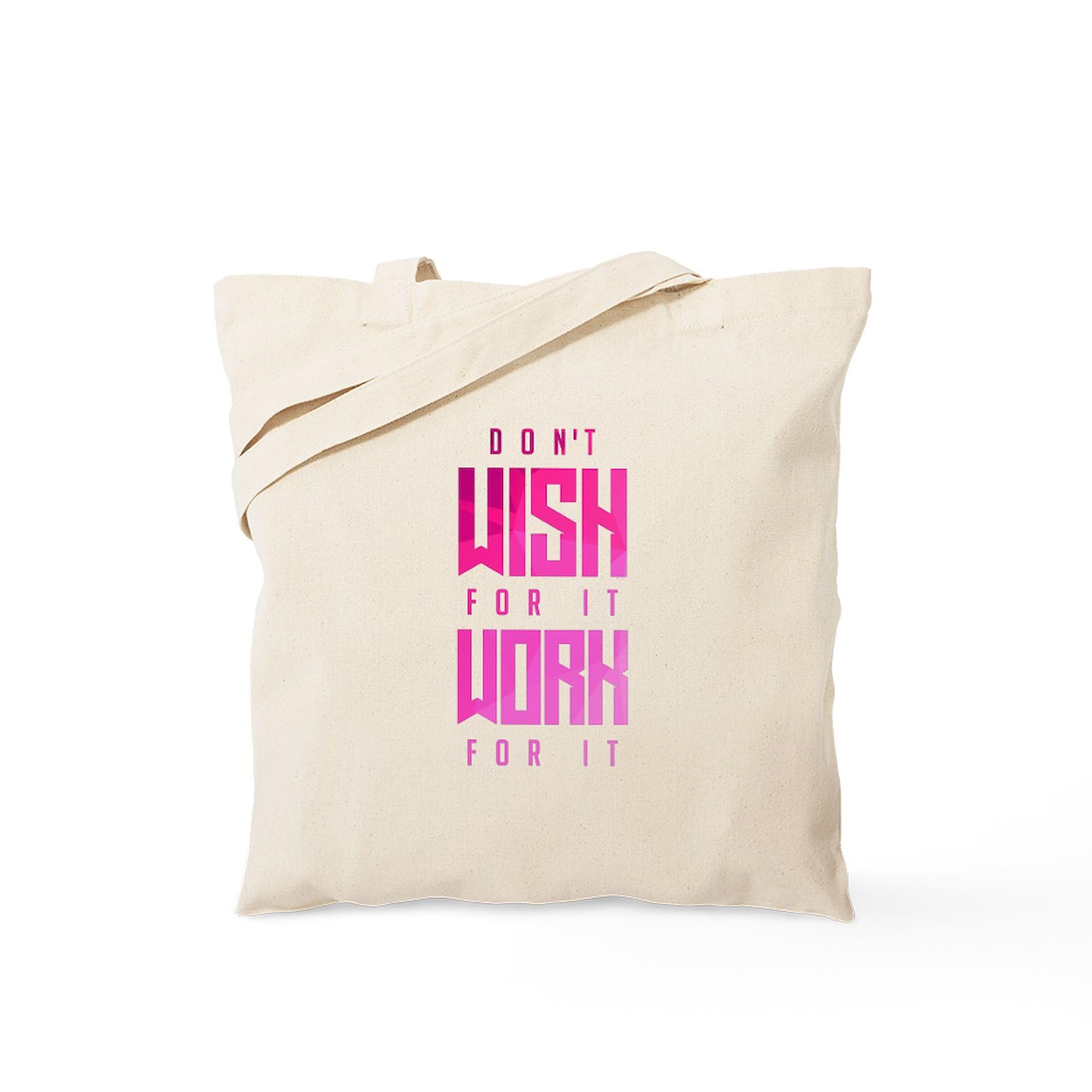 Don't Wish For It Pink Canvas Tote Bag - Eco-Friendly Reusable Shopping Bag for Women | Perfect for Groceries, Beach Trips & Everyday Use