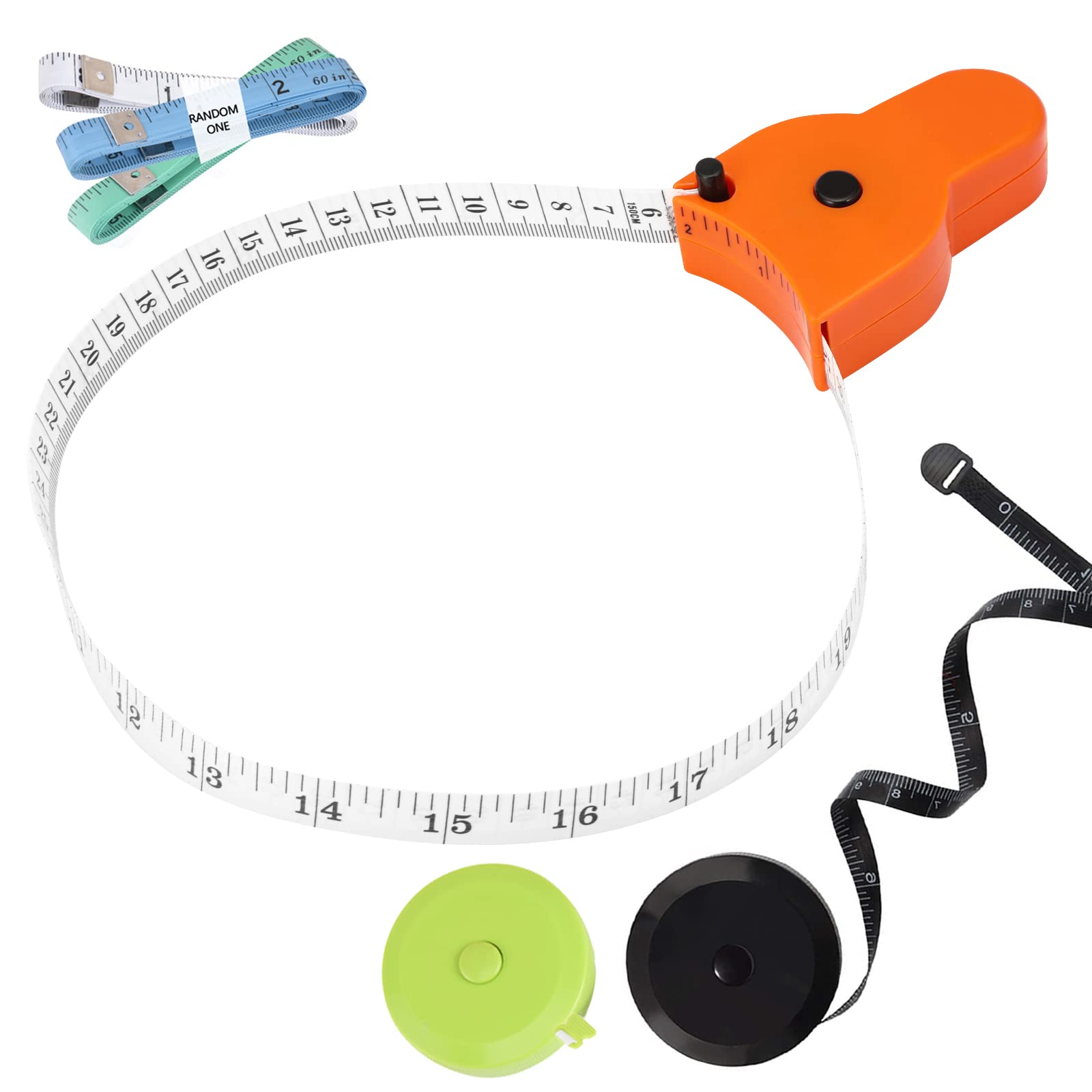 4 Pack 60 Inch (150cm) Retractable Body Measuring Tape - Accurate Weight Loss & Muscle Gain Tracking Tool, One-Hand Operation | Perfect for Fitness Enthusiasts, Tailors & Home Measurements