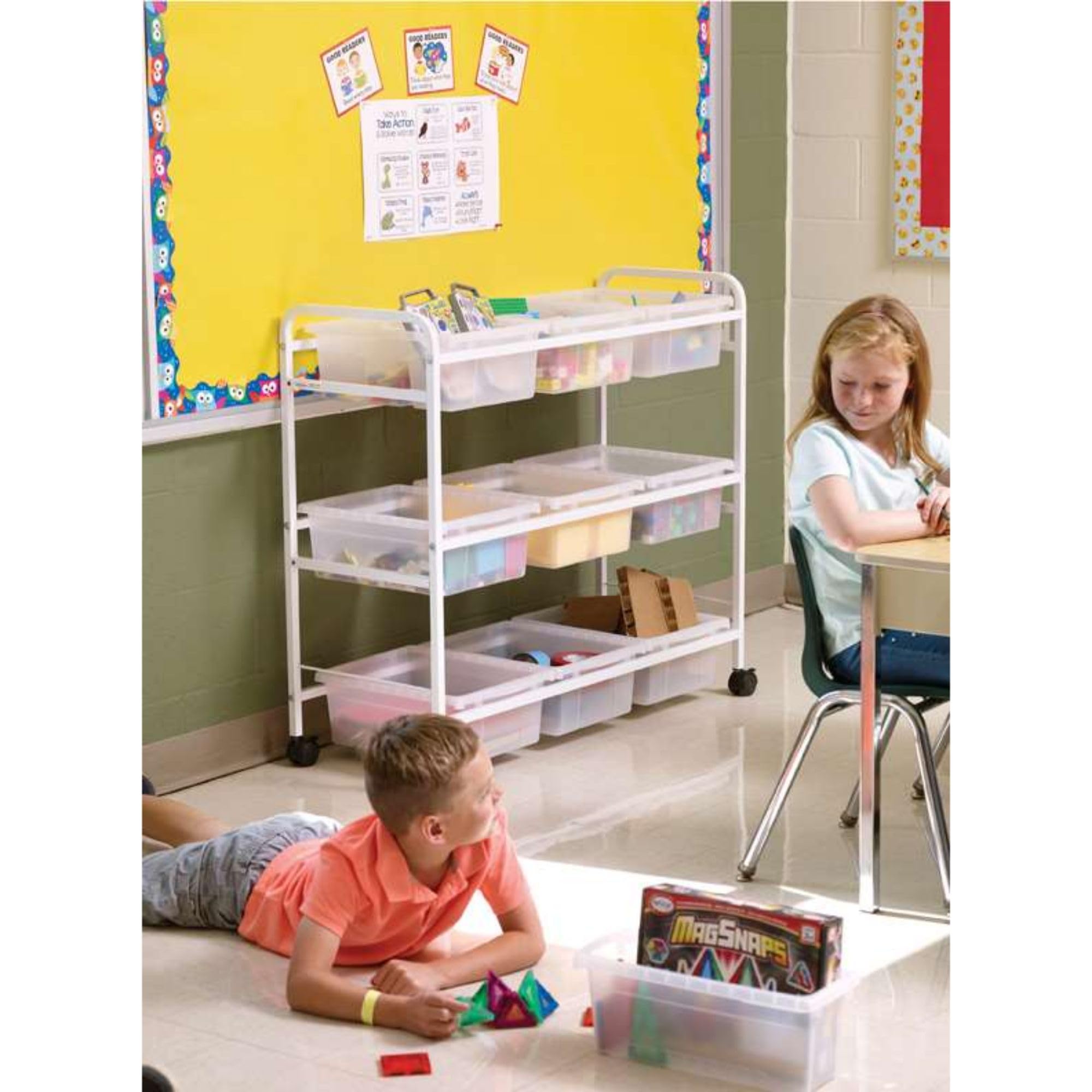 Copernicus Clear STEM Storage Cart for Classroom - Organize Teacher & Student Supplies - Perfect for School, Lab, and Homeschool Learning Spaces