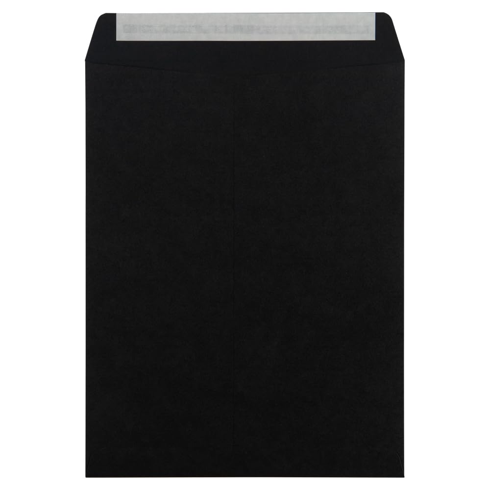 LUXPaper 10 x 13 Open End Envelopes - Self Seal Peel & Press Envelopes in Midnight Black | 80lb Premium Text Paper | Pack of 250 | Perfect for Business Mailing, Wedding Invitations & Office Documents