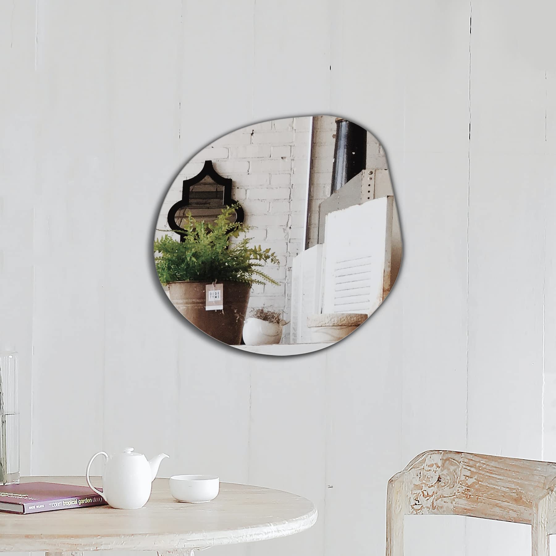 Modern Asymmetrical Oval Wall Mirror - 20