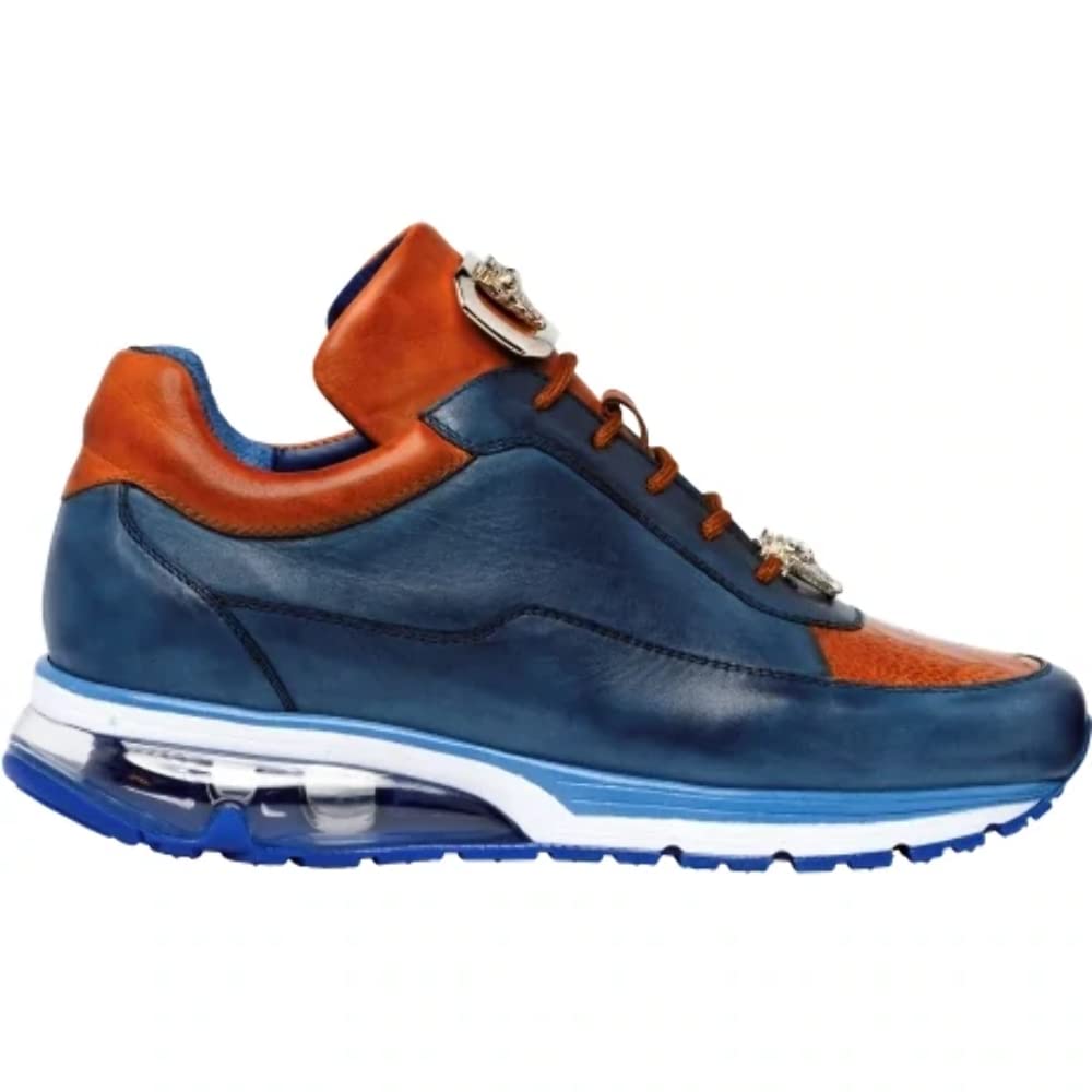 Belvedere Flash Genuine Ostrich Leather & Soft Italian Calfskin Dress Shoes for Men - Elegant Formal & Business Occasions