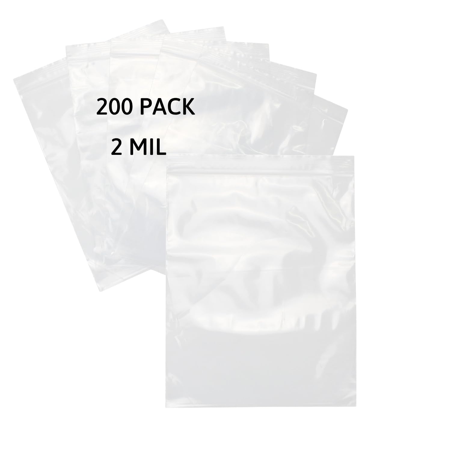 24/7 Bags - 10” X 12” (200 Count) 2 Mil Clear Reclosable Zip Plastic Poly Bags with Resealable Lock Zipper - Food Grade Storage Bags for Snacks, Crafts, Jewelry & Small Parts Organization