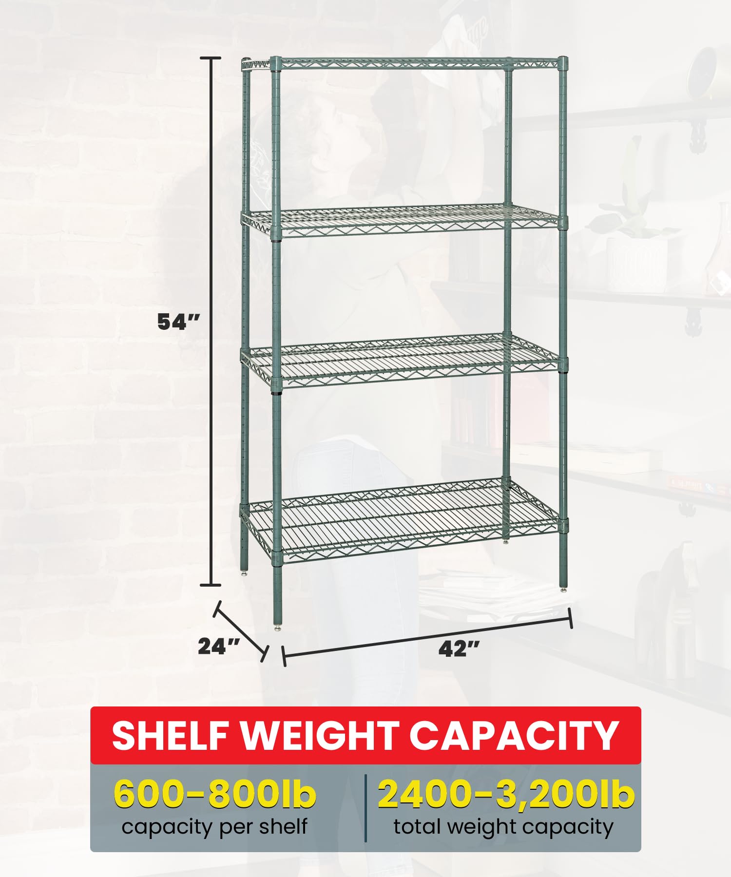 Quantum Storage Systems WR54-2442P 4-Tier Wire Shelving Unit Starter Kit - 54