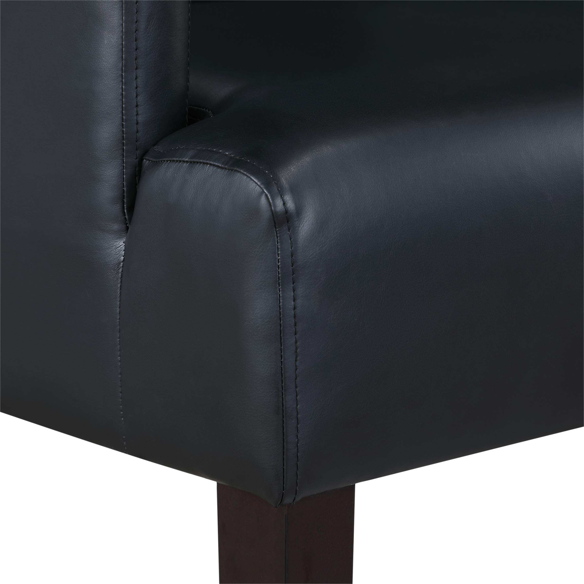 American Furniture Classics MST55-PD3 Corner Sectional Sofa in Black - Modern Living Room Seating for Small Spaces & Apartments