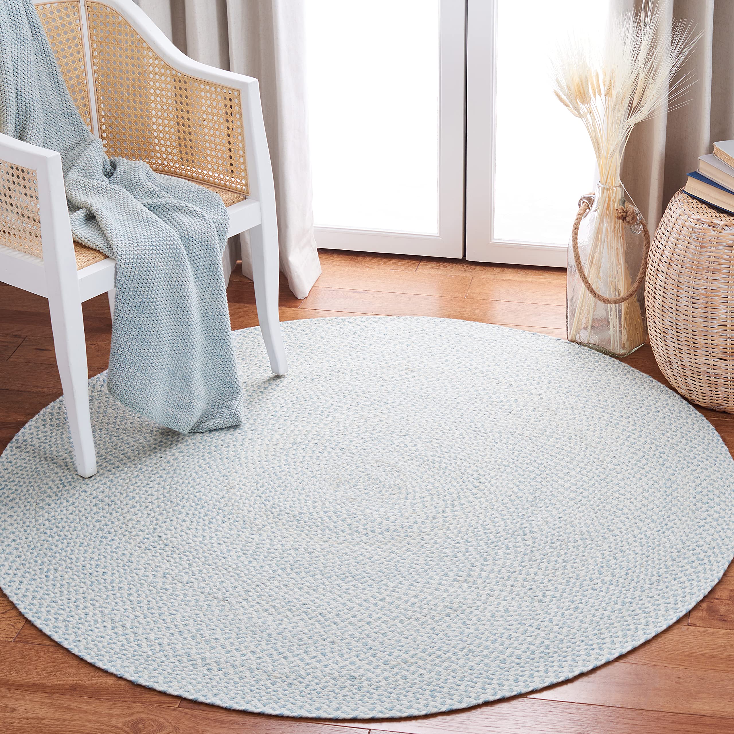 SAFAVIEH Braided Collection 3' Round Beige BRD801B Handmade Reversible Jute Area Rug - Perfect for Living Room, Bedroom, or Country Cottage Decor