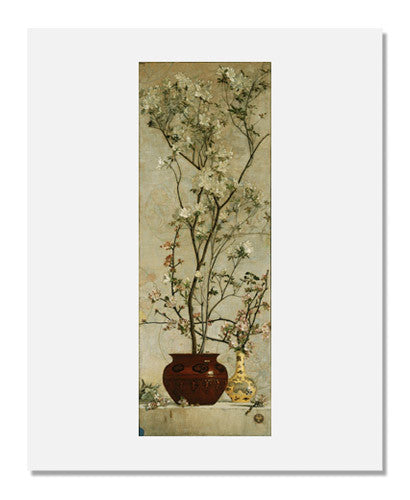 Charles Caryl Coleman Still Life Painting - Azaleas and Apple Blossoms Floral Art Print | Vintage Home Decor, Office Wall Art, Gift for Art Lovers