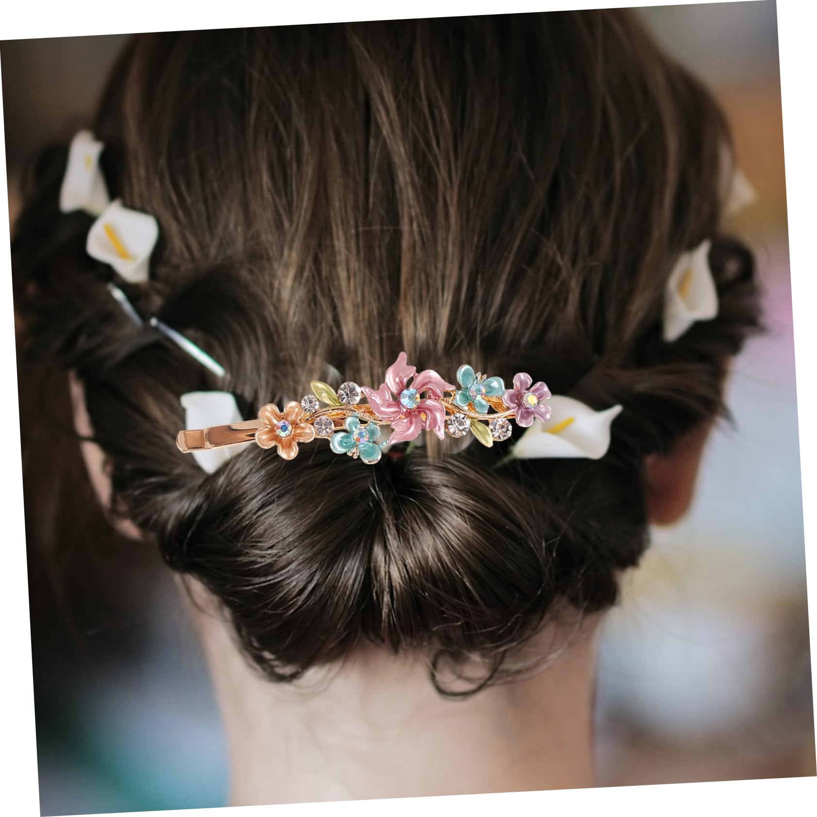 Elegant Rhinestone Hair Clips for Women - Flower Hair Barrettes for Party & Wedding