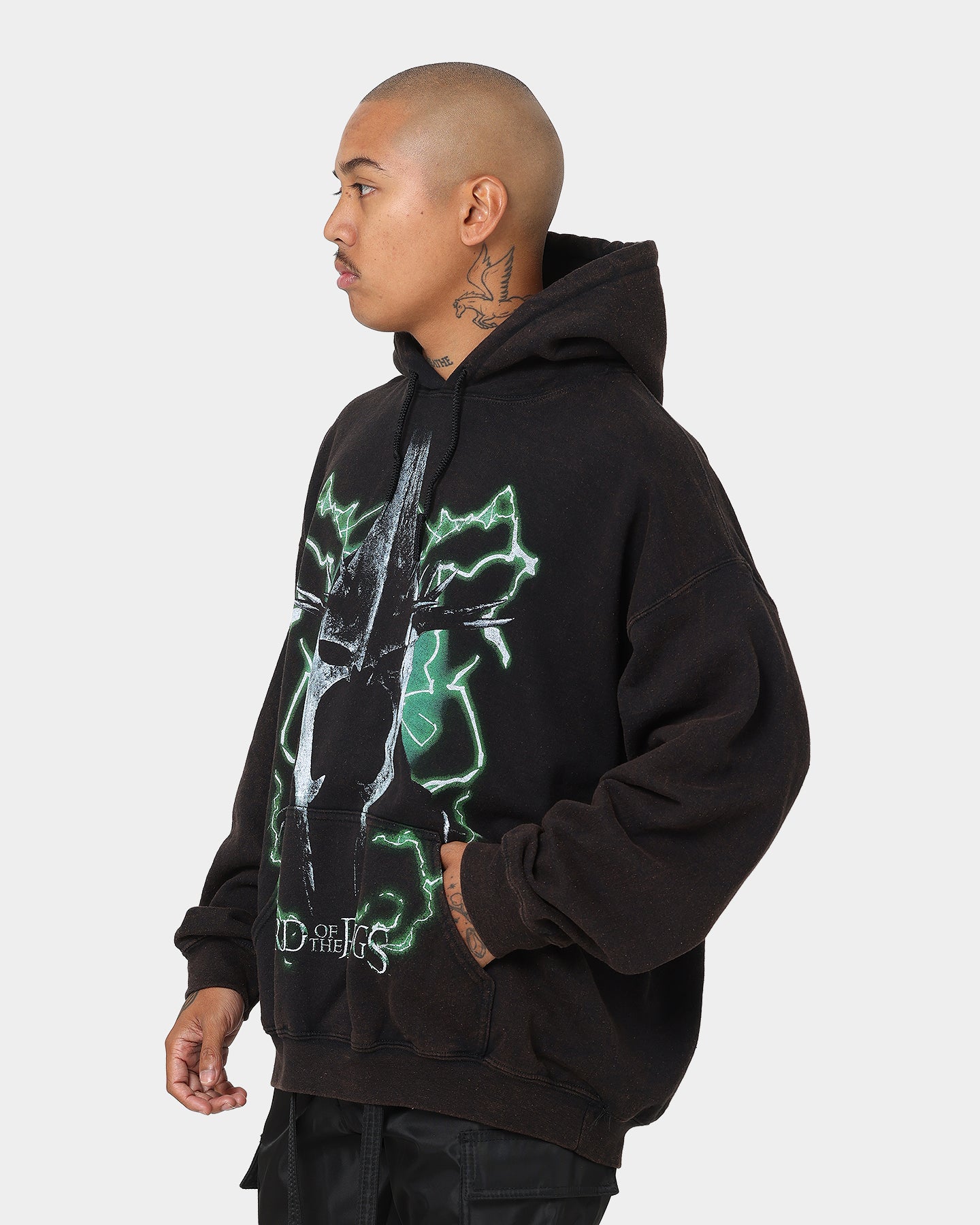 Vintage Lord of the Rings Witch King of Angmar Hoodie - Washed Black | American Thrift | Perfect for Cosplay, Movie Nights & Fantasy Fans