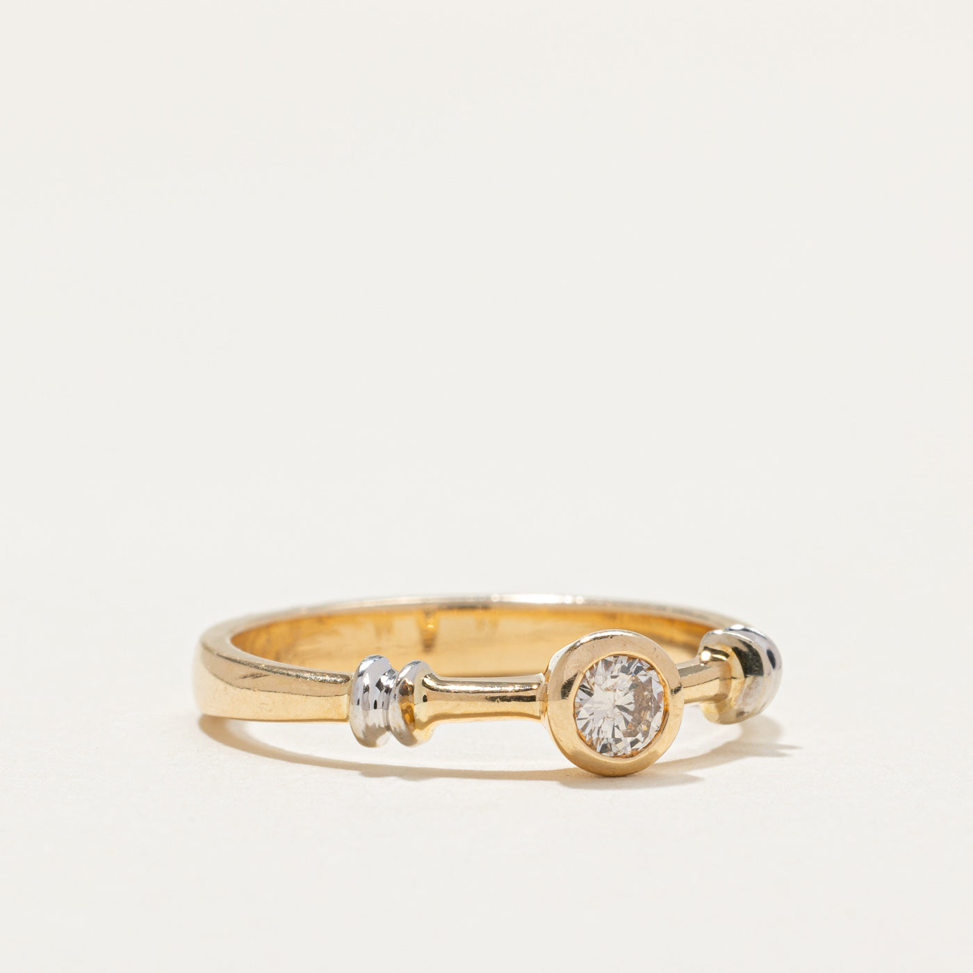 0.20ct Bezel Set Diamond Grooved Ring for Women - Size 8 | Elegant Wedding Band, Anniversary Gift & Everyday Jewelry | Perfect for Engagement, Promise Rings & Special Occasions