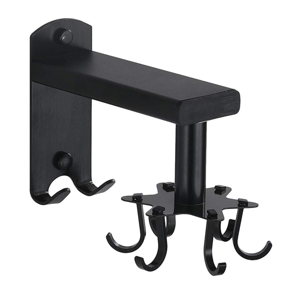 DOITOOL Rotatable Aluminum Hooks - 6-Pack Wall Mounted Kitchen Organizer for Cookware & Utensils