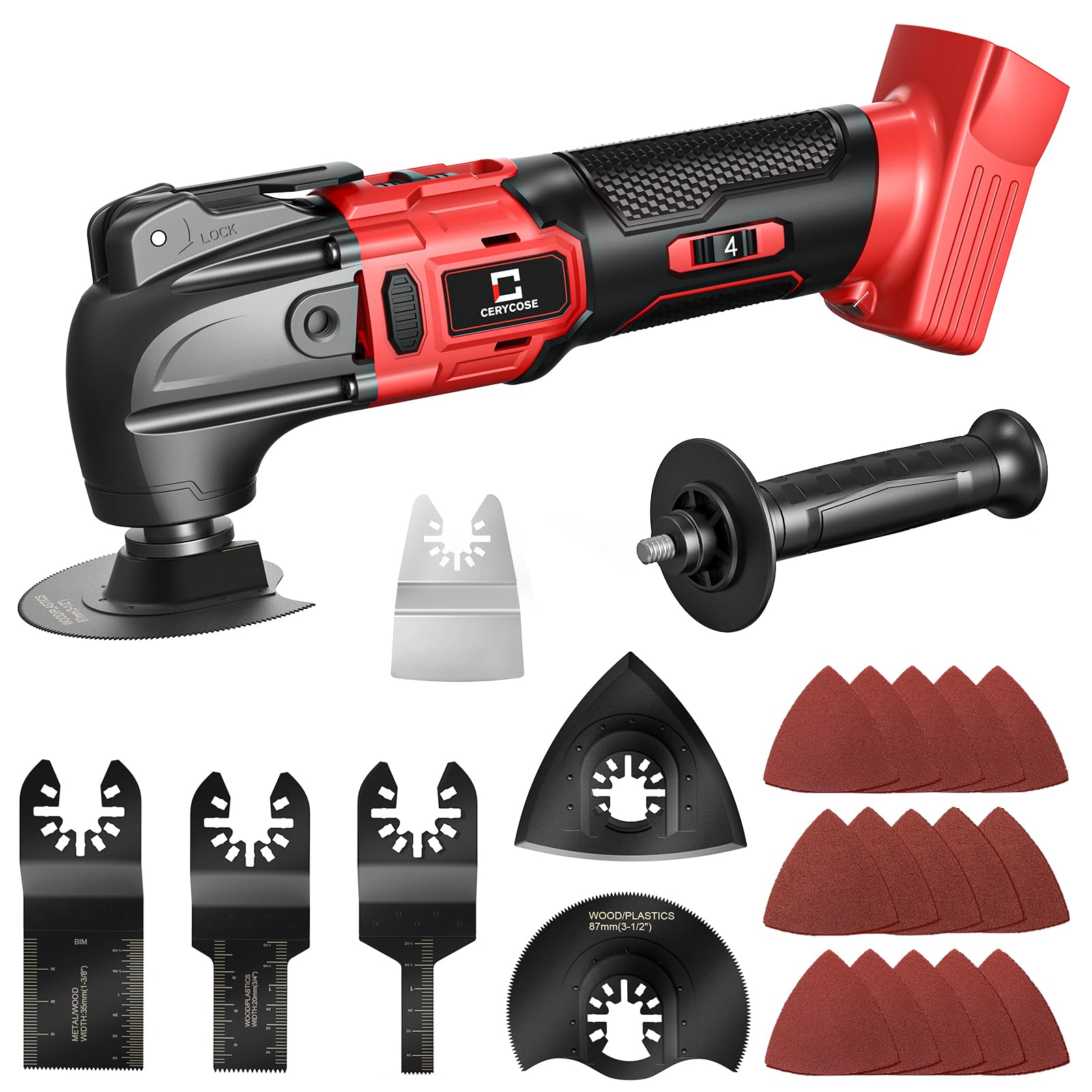 18V Cordless Oscillating Multi-Tool - Milwaukee Battery Compatible (Battery Not Included) | Brushless Motor with Auxiliary Handle for Wood Cutting, Sanding & Scraping | Perfect for DIY Projects, Home Renovations & Professional Construction Work