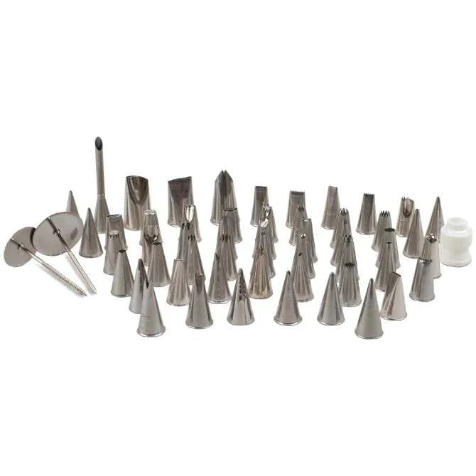 55-Piece Stainless Steel Pastry Decorating Tip Set for Cake, Cupcake & Cookie Decorating - Professional Baking Tools for Home Bakers & Chefs