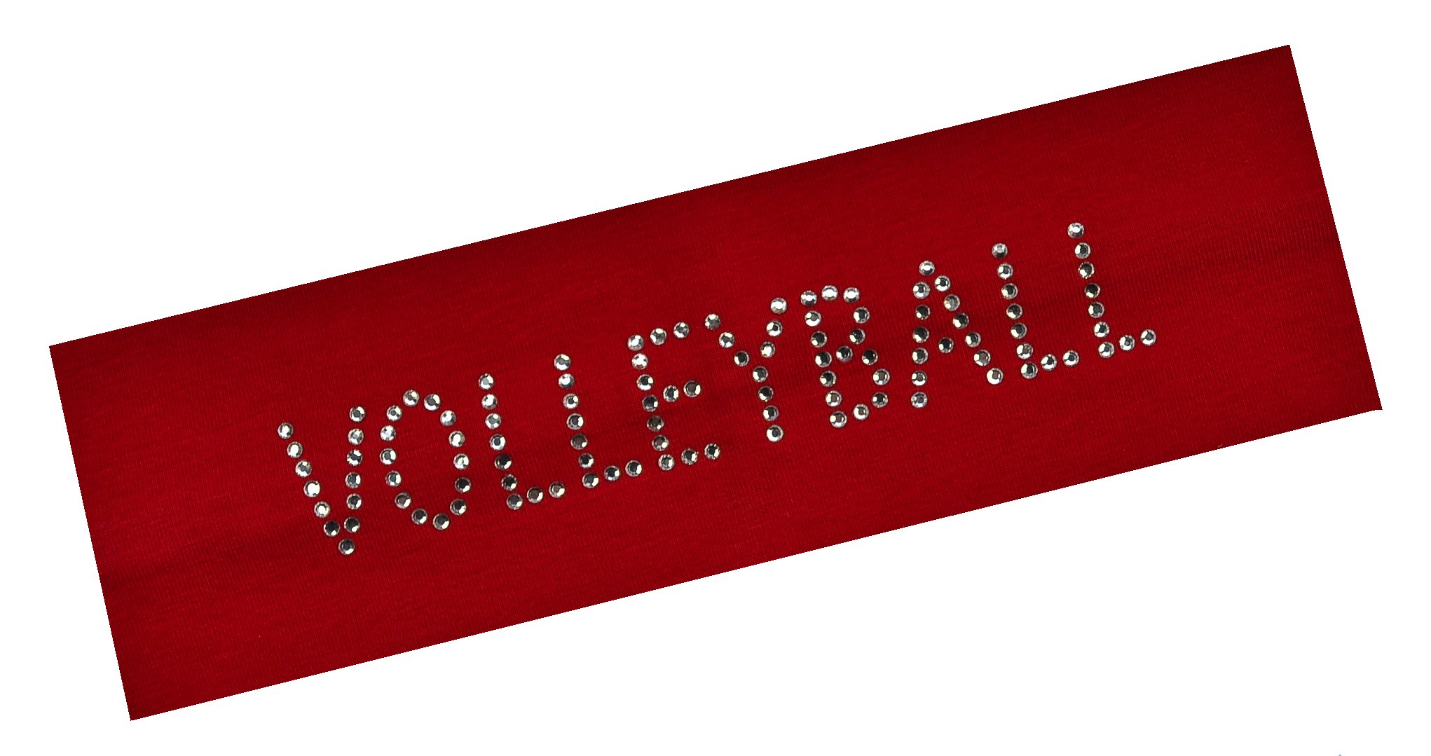 VOLLEYBALL Rhinestone Headband - Stretch Cotton Hairband for Girls, Teens & Adults | Sparkly Volleyball Team Gift | Perfect for Games, Practice & Sports Events