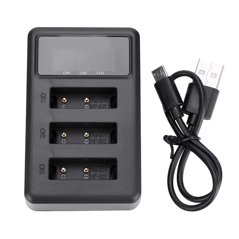NP BX1 USB Charger - 3 Slot Portable Action Camera Battery Charger | Fast Charging Accessory for NP BX1 Cameras | Perfect for Travel, Outdoor Adventures & Vlogging
