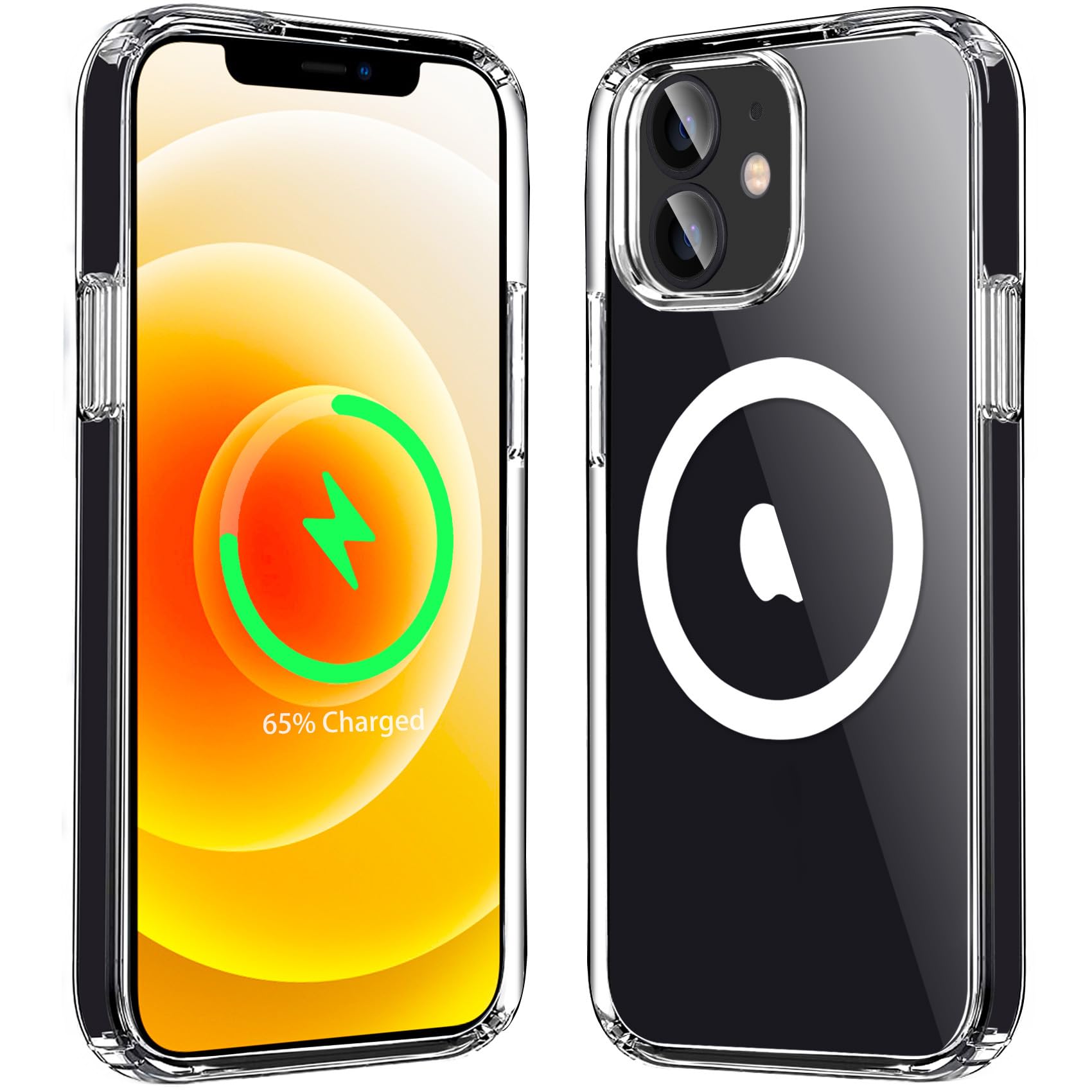 Magnetic iPhone 12 Mini Case with MagSafe Wireless Charging - Clear Shockproof Slim Protective Cover | Anti-Scratch Transparent Back | Perfect for Everyday Use & Wireless Charging Compatibility