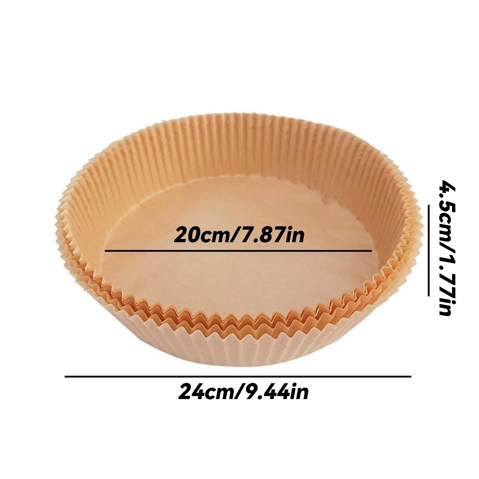 50PCS Disposable Air Fryer Paper Liners - Waterproof, Non-Stick & Heat Resistant Baking Mats for Oven, Microwave, Steamer | Perfect for Healthy Cooking, Meal Prep & Easy Cleanup (7.87inch, Brown)