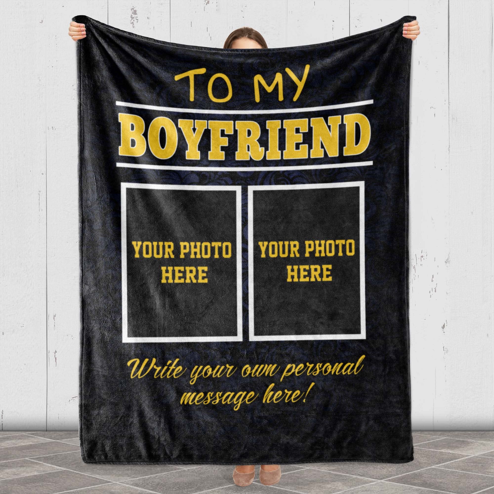 Custom Couple Photo Blanket - Personalized Anniversary Gift for Him/Her - Valentine's Day, Birthday & Christmas Present - Ultra Soft & Warm Fleece Throw Blanket - Perfect for Cuddling, Home Decor & Romantic Gifts
