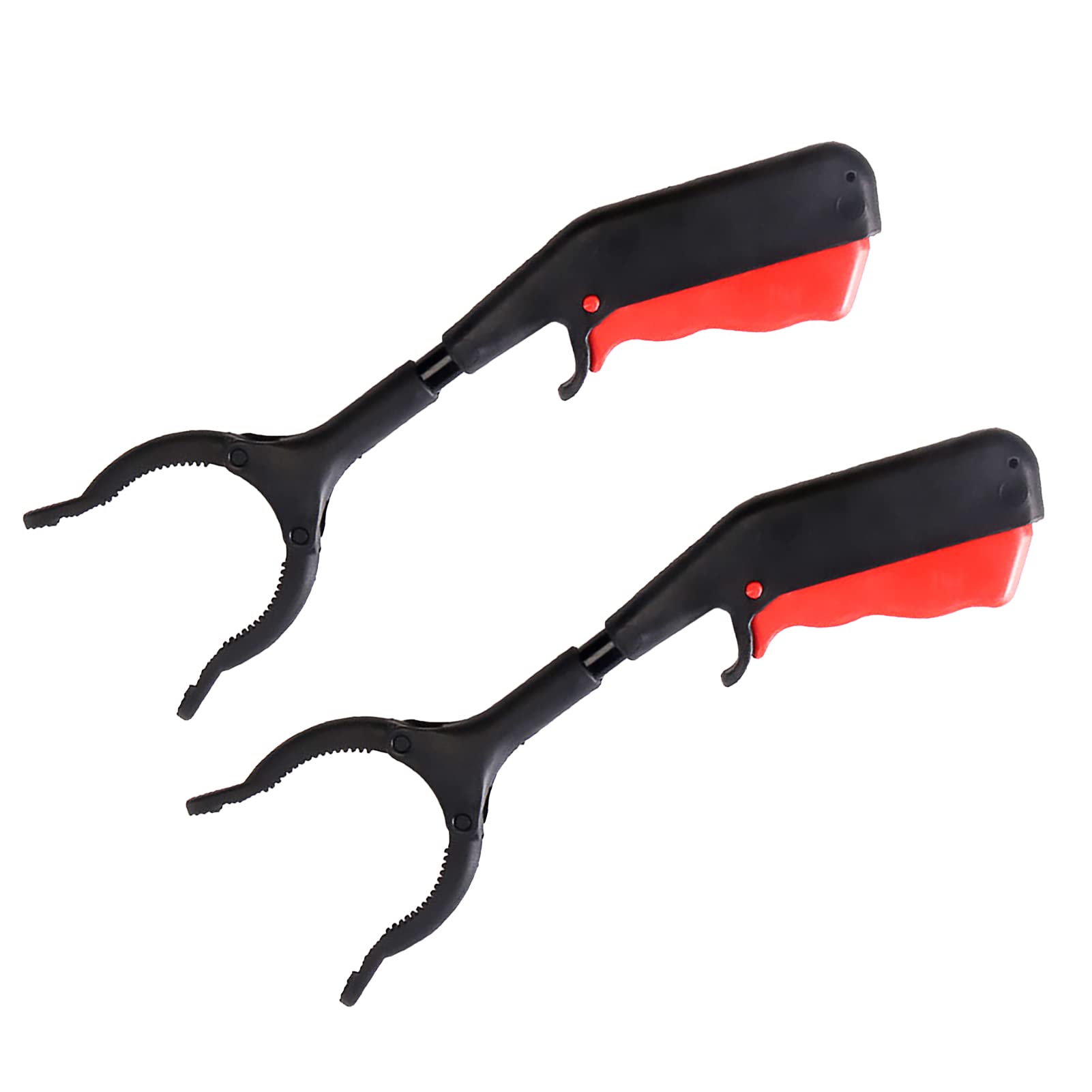 **30cm Grabber Tool Set (2 Pack) - Extendable Reacher Claw for Adults, Kids & Seniors - Lightweight & Portable Trash Picker (Black + Red) - Perfect for Litter Pickup, Gardening & Home Organization**