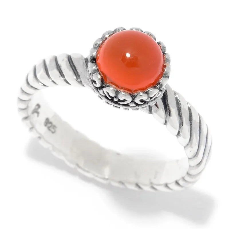 Comet Ring - Orange Chalcedony Gemstone Jewelry for Women | Elegant Boho Chic Accessory for Everyday Wear & Special Occasions