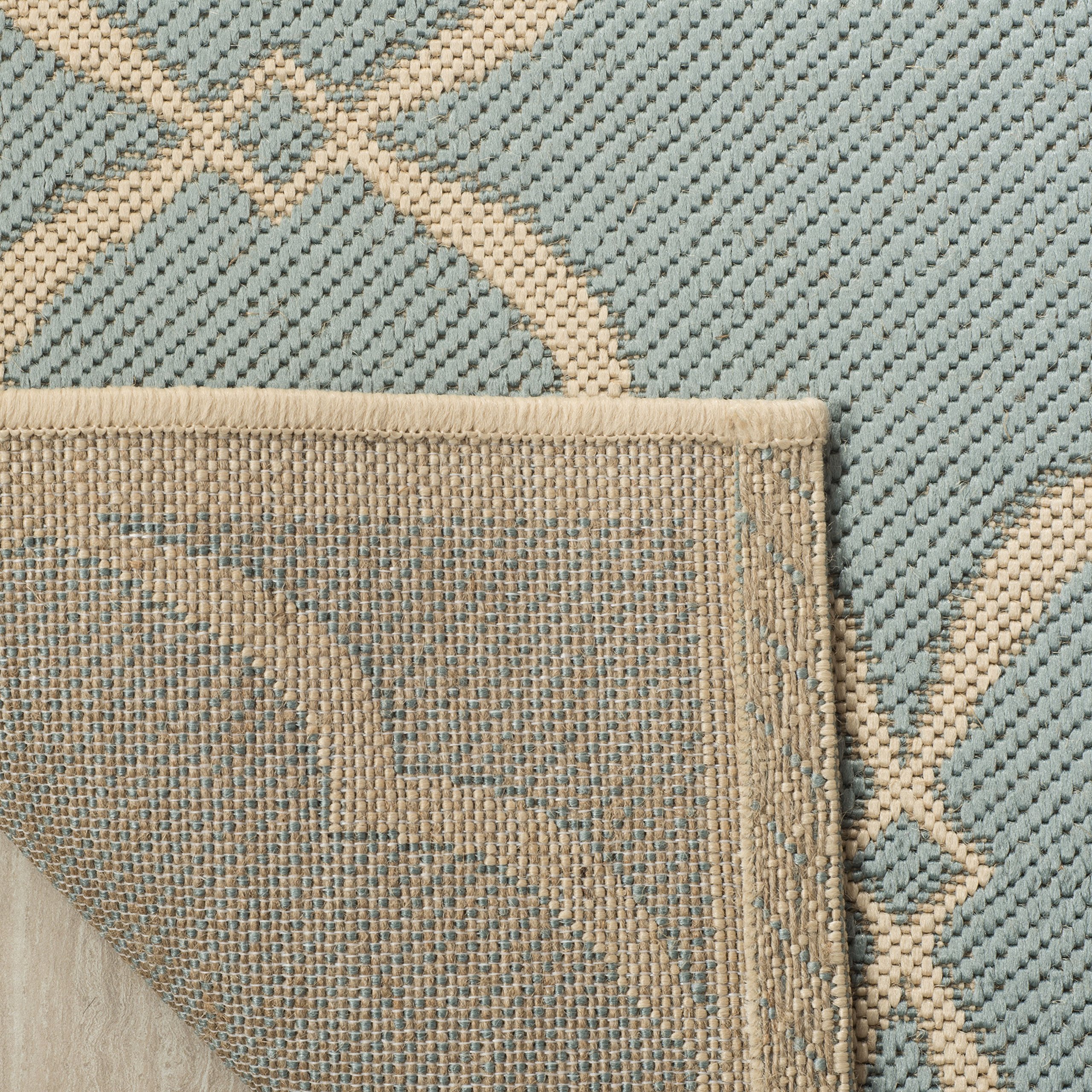 SAFAVIEH Linden Collection 9' x 12' Aqua & Cream Trellis Design Area Rug - Non-Shedding, Easy Care, Washable Indoor/Outdoor Rug - Perfect for Living Room, Bedroom, Patio, Backyard & Mudroom (LND125K)