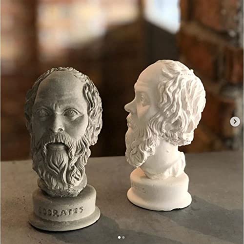 Socrates Bust Statue - Modern Home Decor Sculpture, Rustic Office Desk Decor, Greek Philosopher Figurine, Housewarming Gift for History Lovers | Perfect for Bookshelves, Study Rooms & Gift Giving