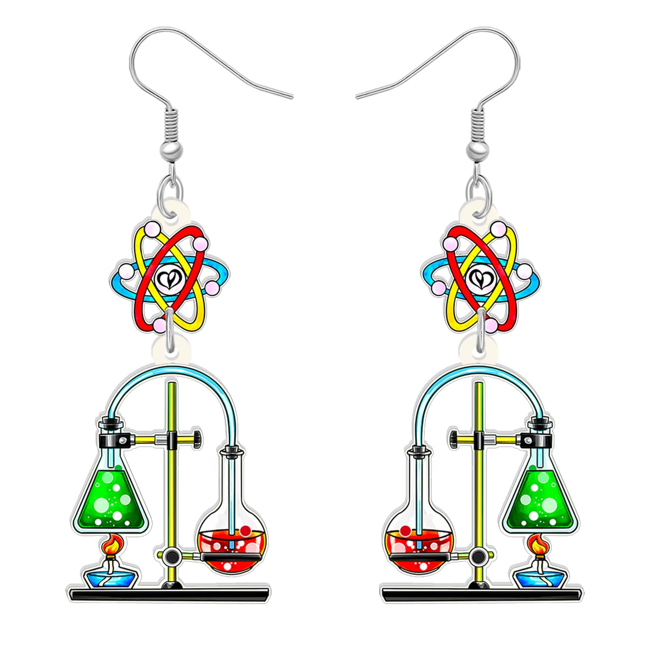 DOWAY Acrylic Cute Cartoon Teacher Earrings - Fun Back to School Dangle Earrings for Women - Bulk Pack (Perfect for Teacher Appreciation Gifts, Classroom Rewards & School Spirit Accessories)